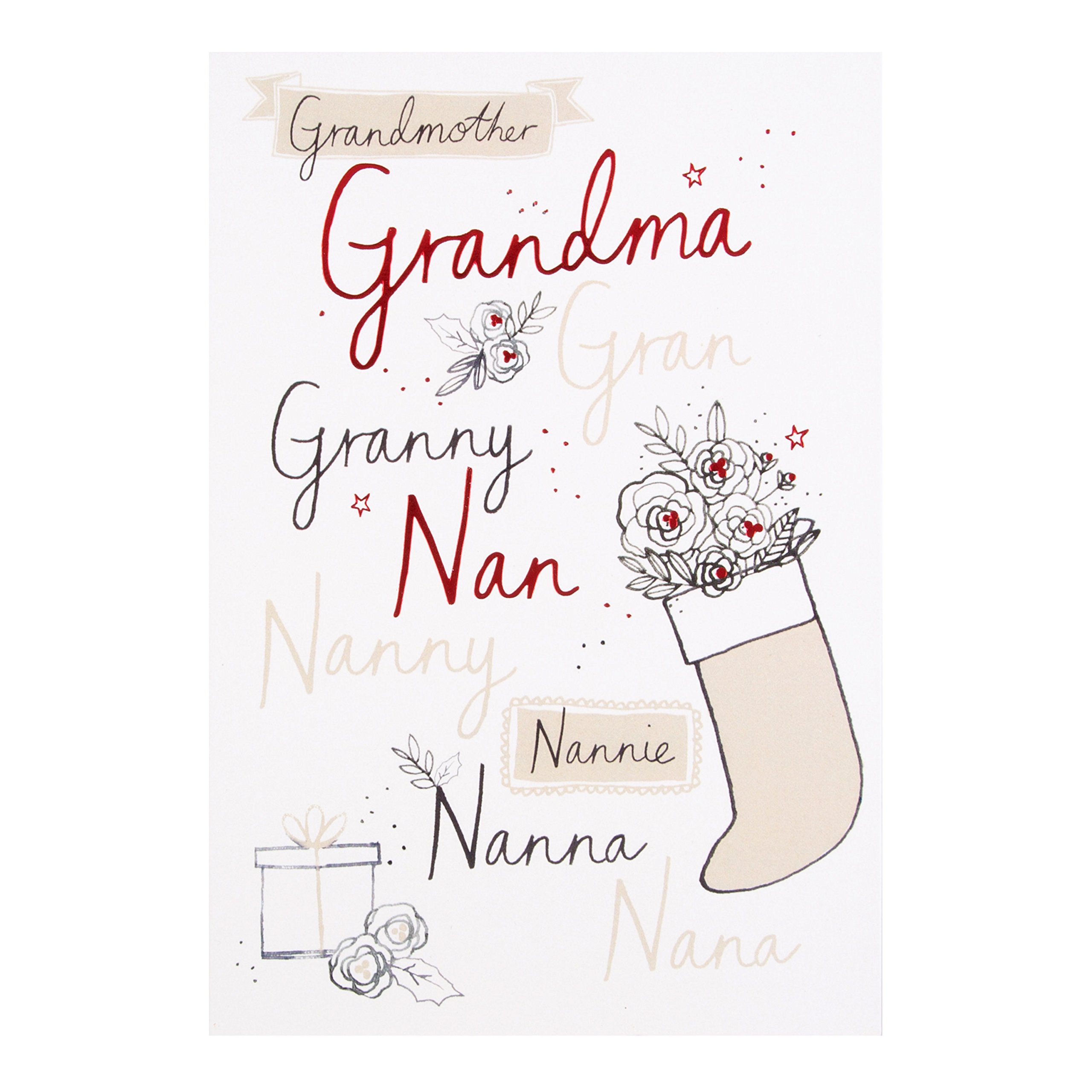 Hallmark Biglietto di Natale per nonna e nonno Classico Lucy Cromwell Illustrated Design,Various,25559414