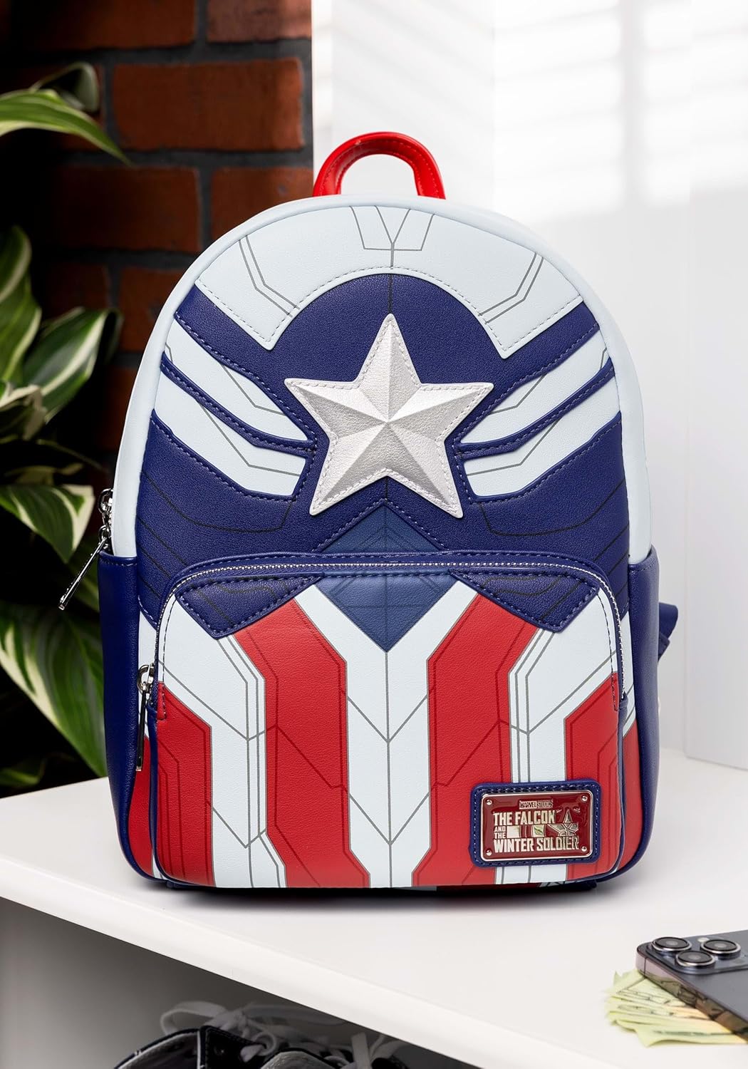 Loungefly Marvel Falcon Captain America Cosplay Mini Backpack Captain America One Size - Image 7