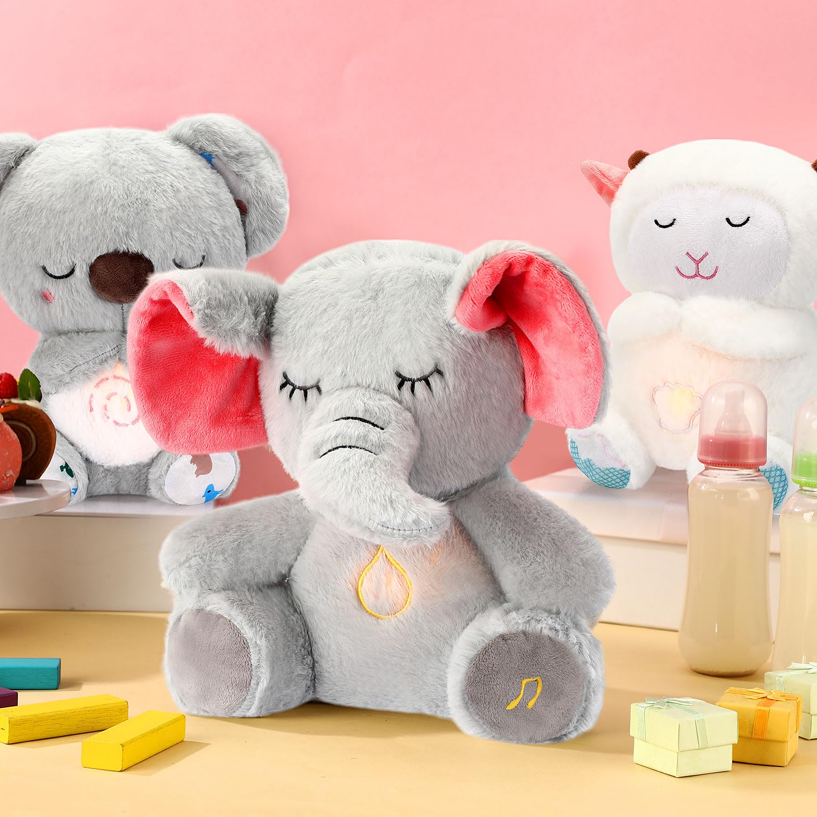 Peluche Burro Que Respira Con Sonidos Y Luces Relajantes – Juguete Anti-Estrés Para Ansiedad, Con Movimiento Suave, Tamaño 30x10 Cm, Ideal Para Dormir Y Calmar