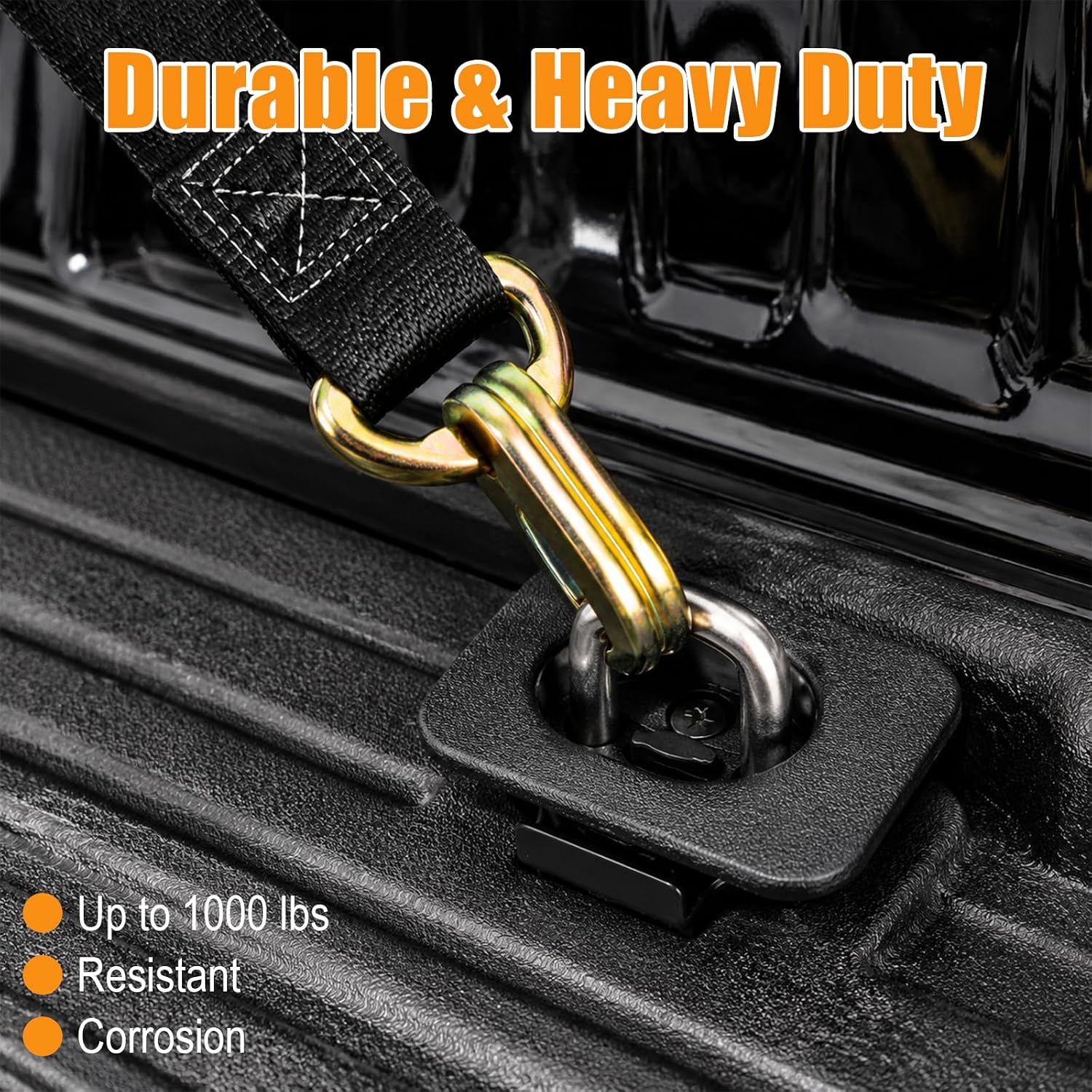 Retractable Truck Bed Tie Down Anchors for 2015-2025 Ford F-150,F-250/F-350 | Truck Bed Hooks Tie Down, 2017-2025 F-250/F-350 Super Duty Secure Cargo Hook,for Truck Stake Pocket Box 3000 LBS, Set of 4