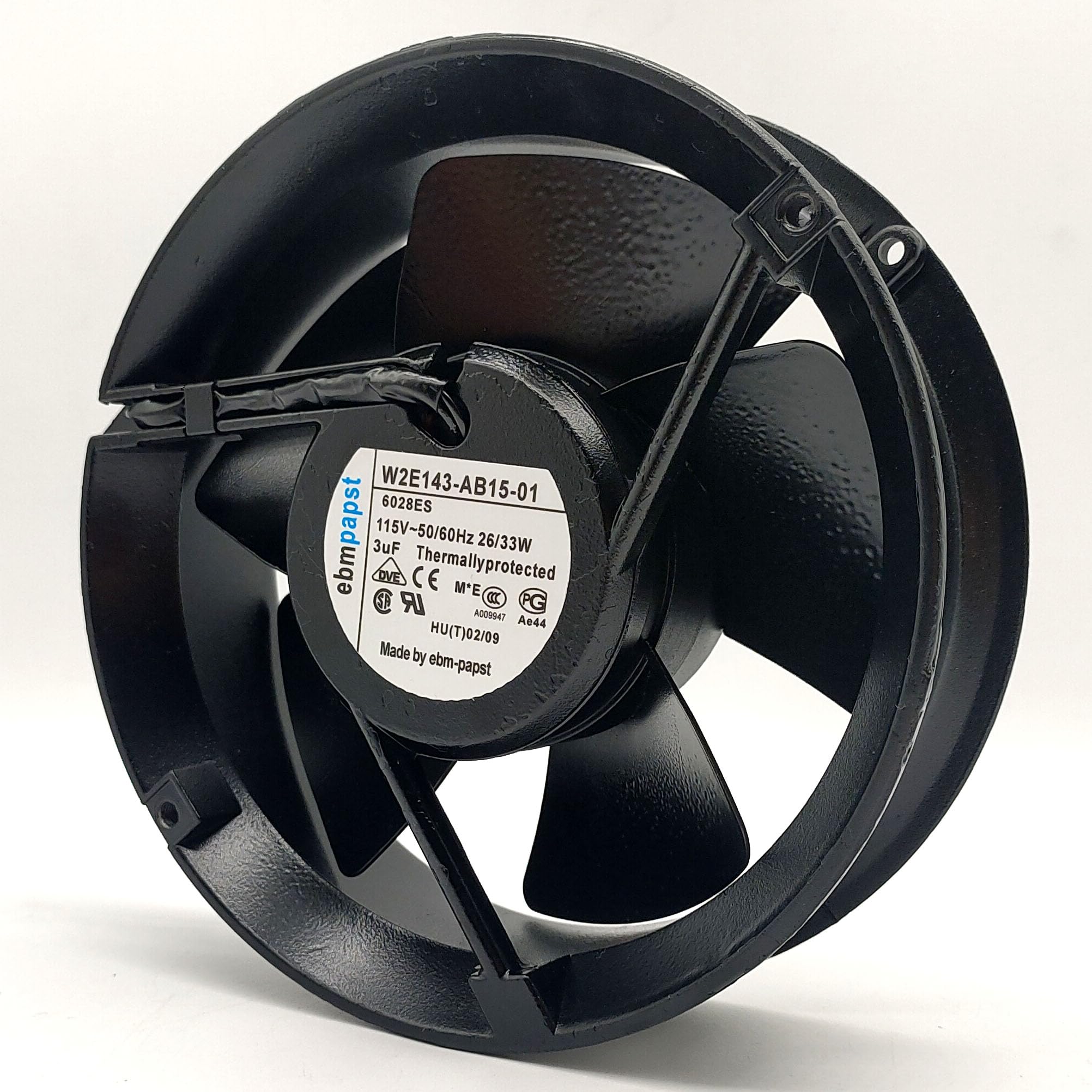 NZNYDNL EBM W2E143-AB15-01 6208ES 115V 26/33W Full Circle All Metal Axial Fan