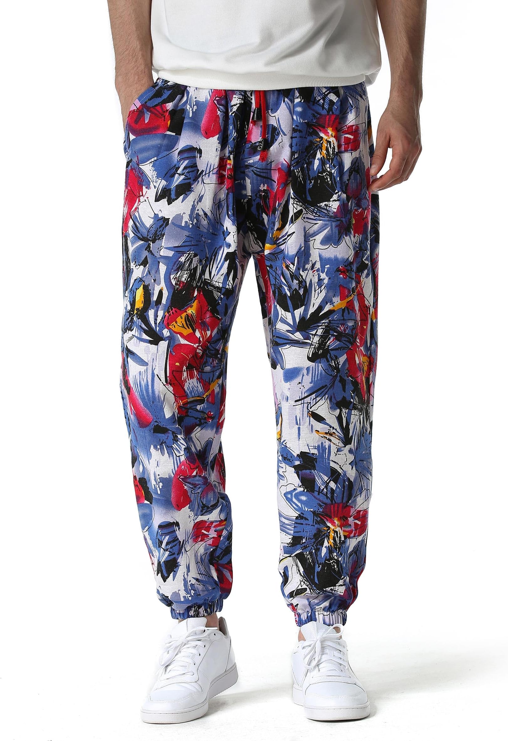 MakingDaBaggy Hippie Trousers Men Cotton Yoga Leisure Harem Pants Cuffed Hippy Lounge Bottoms