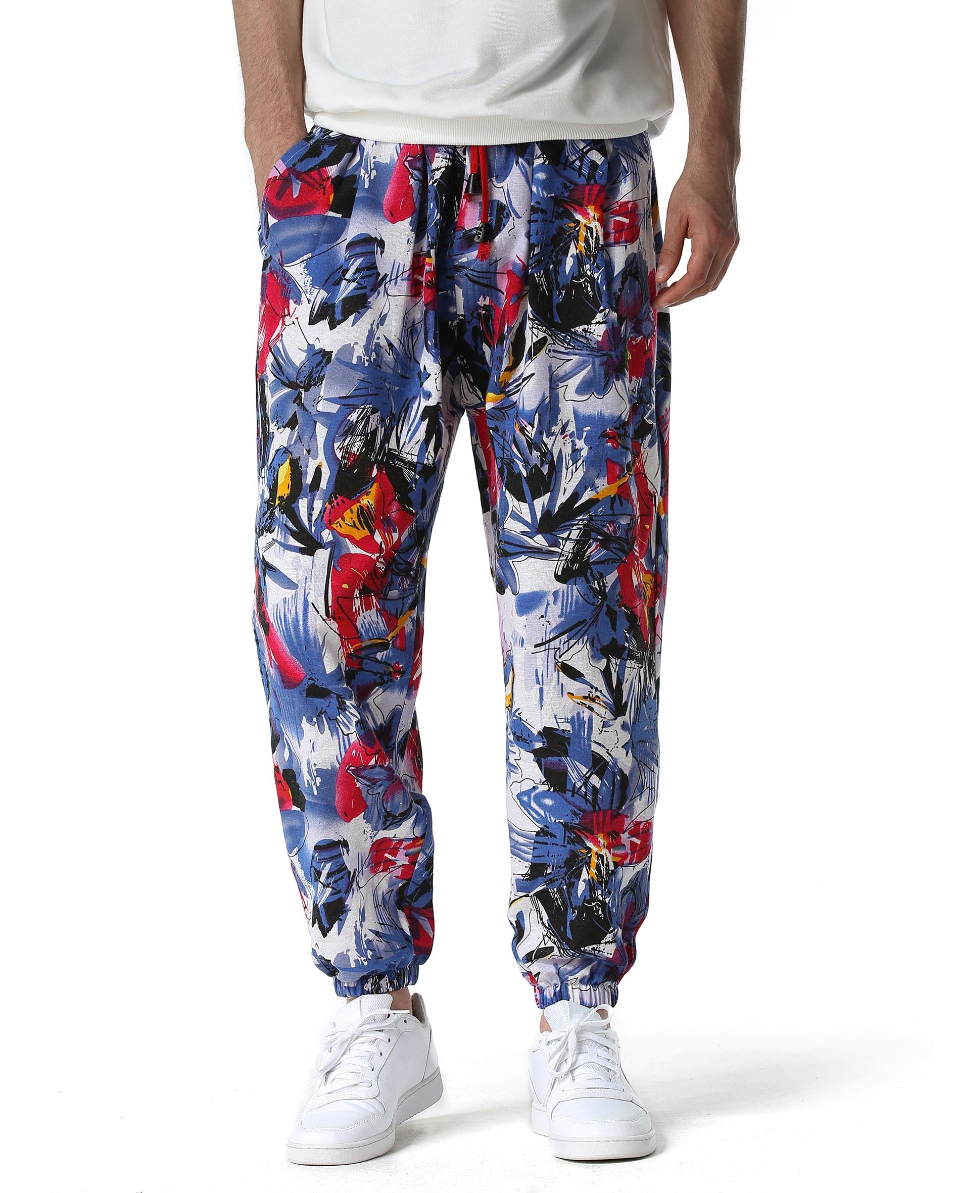 MakingDaBaggy Hippie Trousers Men Cotton Yoga Leisure Harem Pants Cuffed Hippy Lounge Bottoms