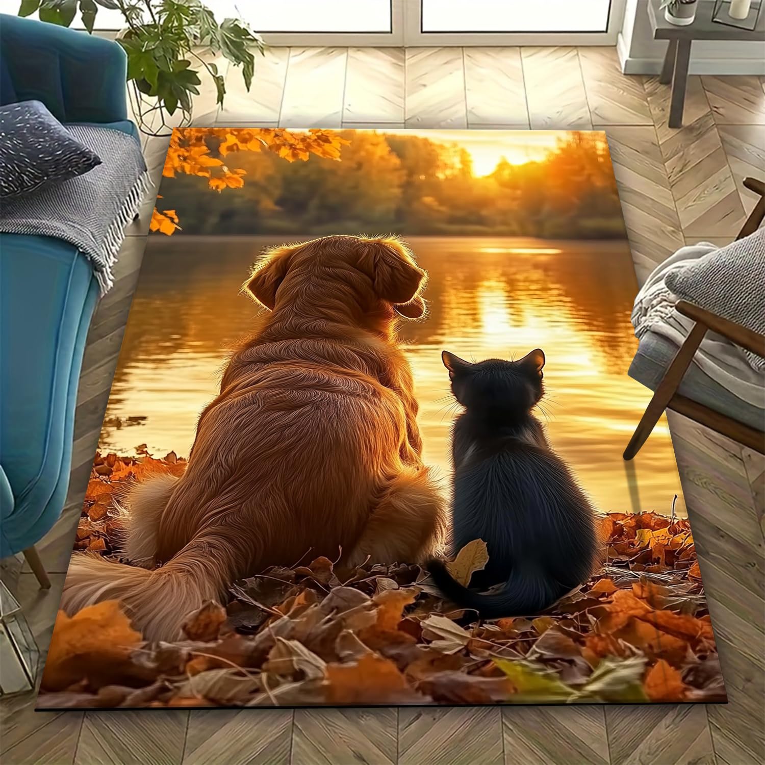 Tapis de salon chat anti-fatigue et doux pour un intérieur confortable