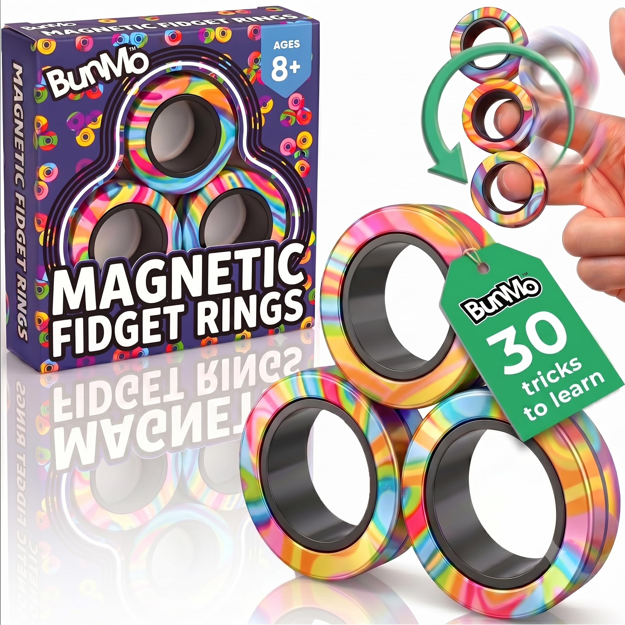 Snapklik.com : Magnetic Fidget Rings 3pk Cool Fidgets For Teens, Quiet ...