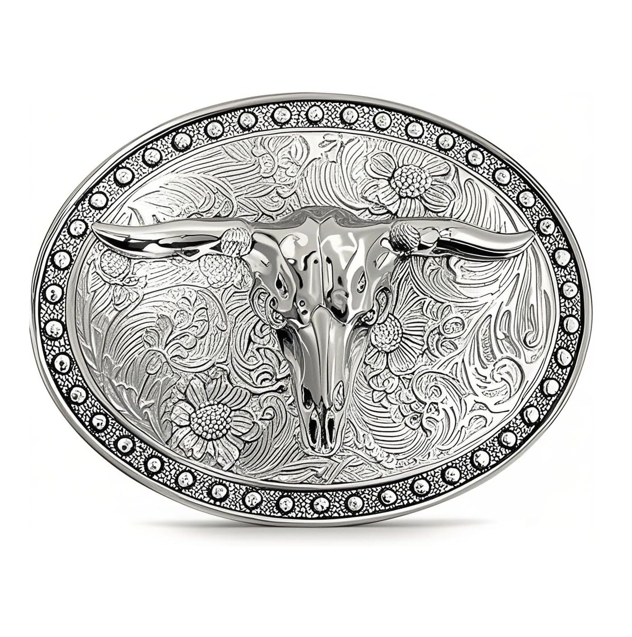 Superkred Western Cowboy Belt Buckles Men - Texas Longhorn Bull Western Belt Buckles for Men Women, Country Belts Buckle, Large Cowboy Belts Buckles for Man,Gfts for Dad Friends Family