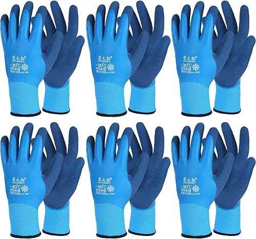 Joottuan Guantes de trabajo de invierno impermeables para hombres, guantes con aislamiento térmico, guantes de trabajo cálidos para el congelador