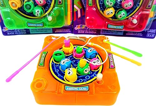 Miniatura 5 de JA-RU Mini juegos de mano retro de bolsillo (paquete de 3 juguetes) Mini baloncesto, juego de pinball de mano y juguete de pesca magnético.