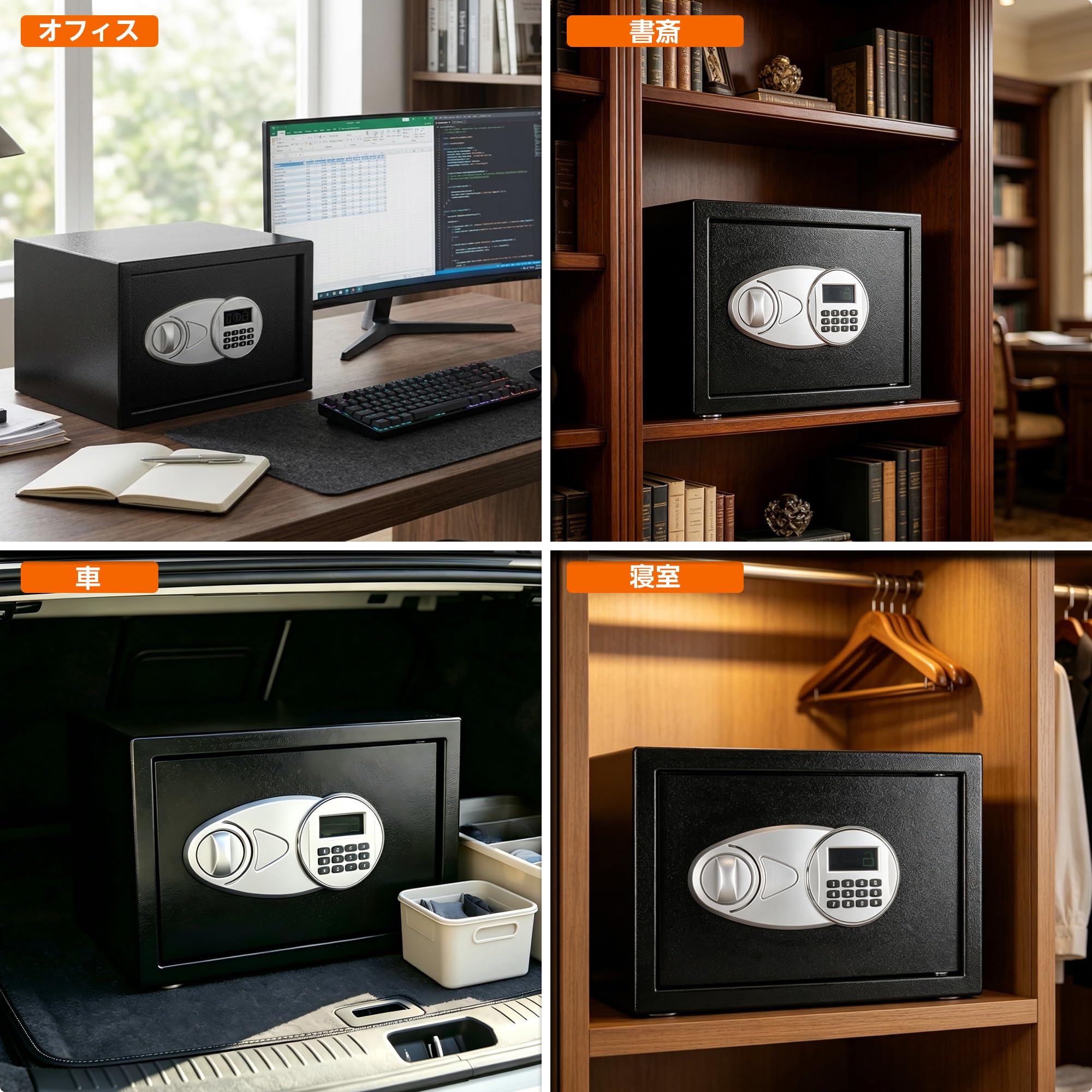 Amazon.co.jp: Amazonベーシック 金庫 家庭用 業務用 電子式 14L (幅