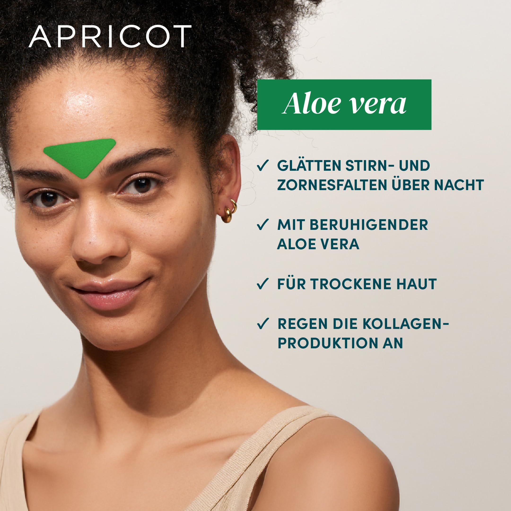 APRICOT “aloe vera“ Zornesfalten Pflaster I Facial Patches zur Minderung von Zornesfalten, mit Aloe vera I Anti Falten Pflaster 60 Stck. I Wrinkle Patches Faltenpflaster