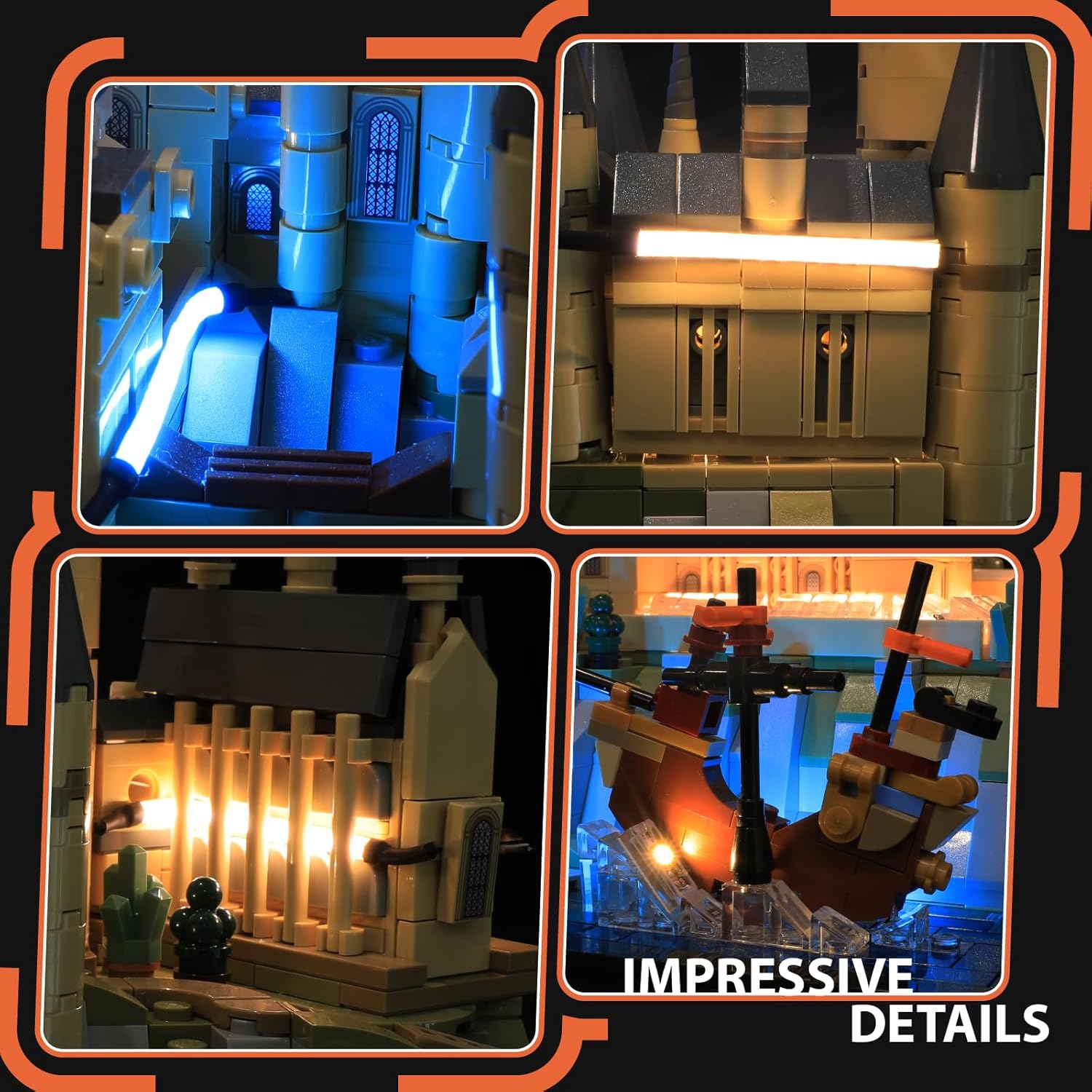 Led Lighting Kit for Lego 76419 Hogwarts Castle and Grounds, Lighting Accessories Compatible with Lego 76419(Lights Only, No Model) - RC Version