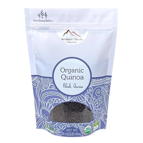 Andean Foods Organic Quinoa negra de alta calidad, superalimento, sin OMG, sin gluten, vegano, 1 libra, 16 onzas