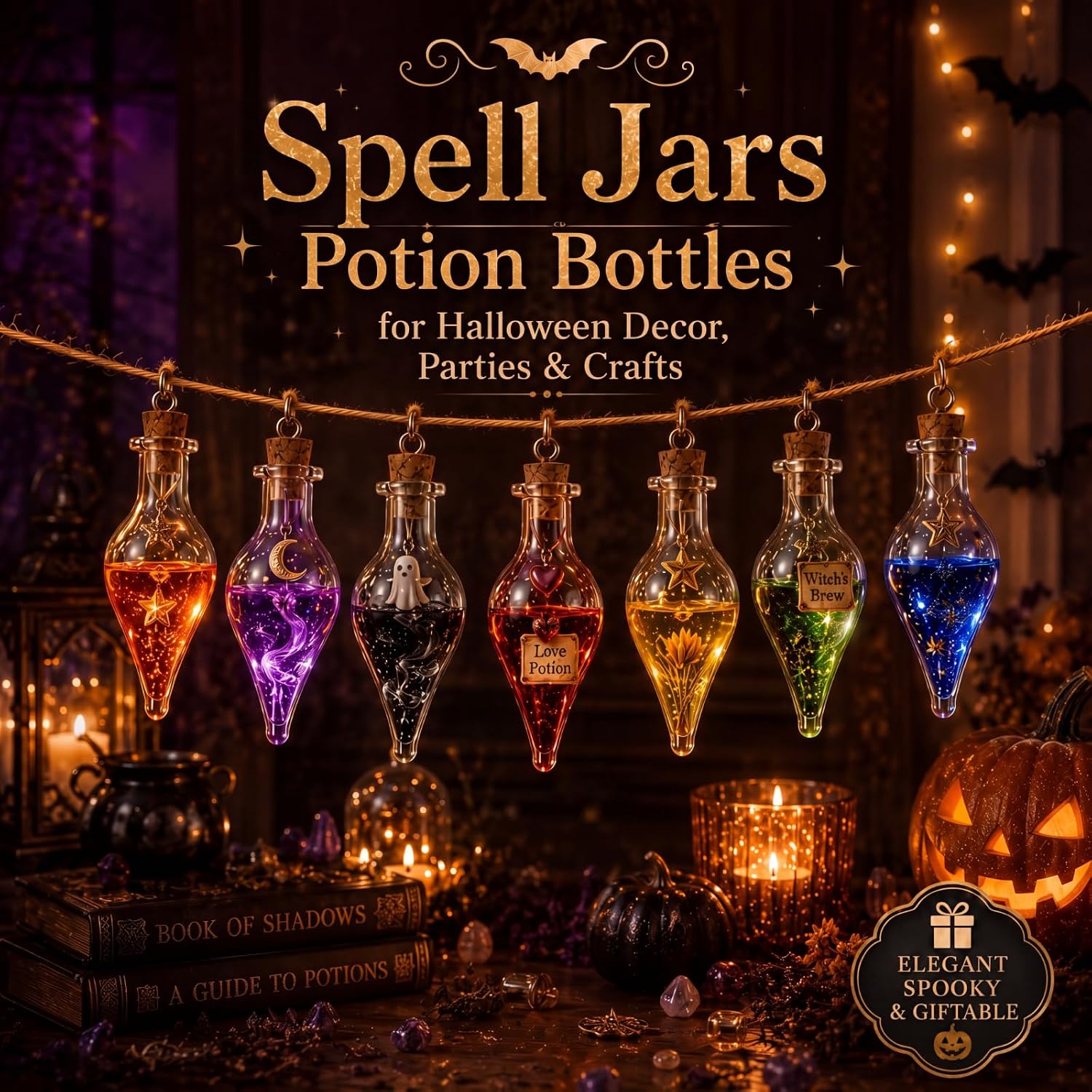 Patelai 30 Pcs Mini Glass Bottles with Cork Glass Tiny Potion Bottles with Lids Clear Mini Wishing Spell Jars with 20 Meters Hanging Rope for Necklace Making Halloween DIY Art Craft(Teardrop-Shaped)