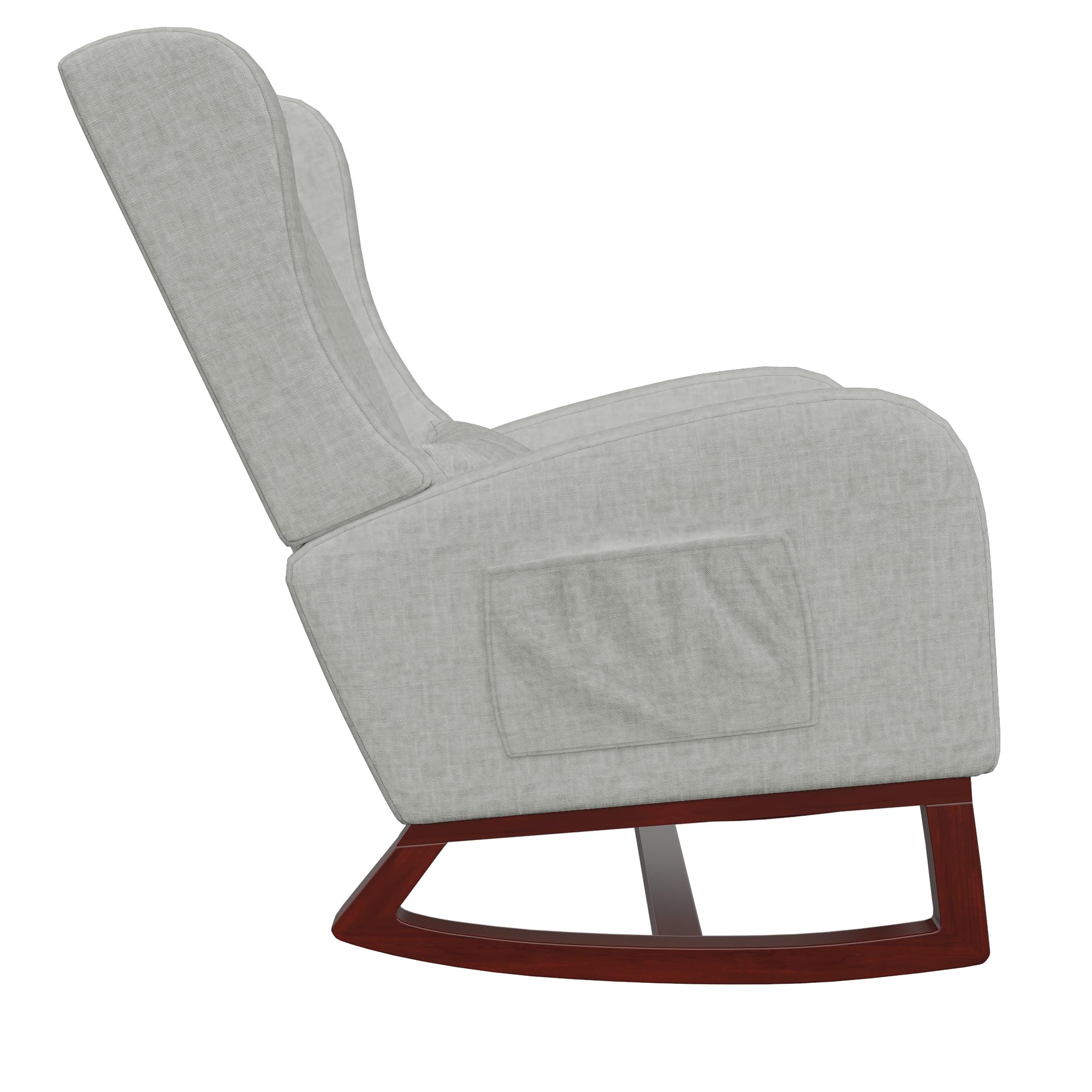 Mecedora JiaOyu con reposapiés retráctil, sillón de relax con cojín lumbar y bolsillos laterales