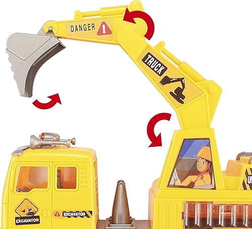 Miniatura 6 de JOYIN Camiones de juguete 3 en 1 camión de bomberos de juguete automático Bump  Go de juguete camión de basura excavadora de juego con luces 4D y