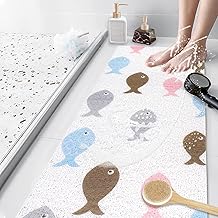 Duschmatte rutschfest, 100x40cm, Weich Komfort Badewannenmatte mit Ablauflöchern, PVC-Luffa Massage Badematte für Badewanne, Dusch und Nassbereiche, Schnell Trocknend Antirutschmatte Dusche