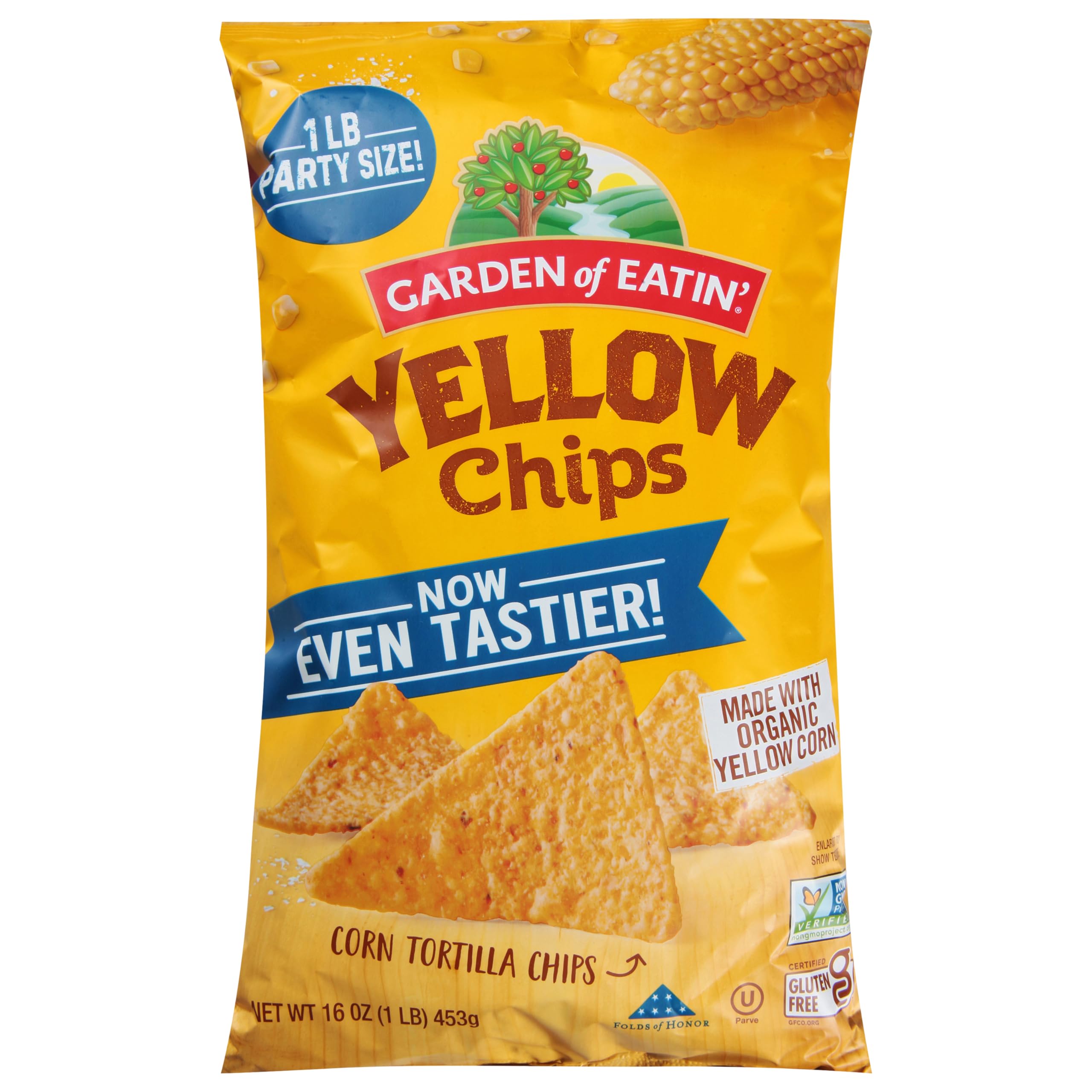 Garden of Eatin' Corn Tortilla Chips, Yellow Chips, 1 lb bag