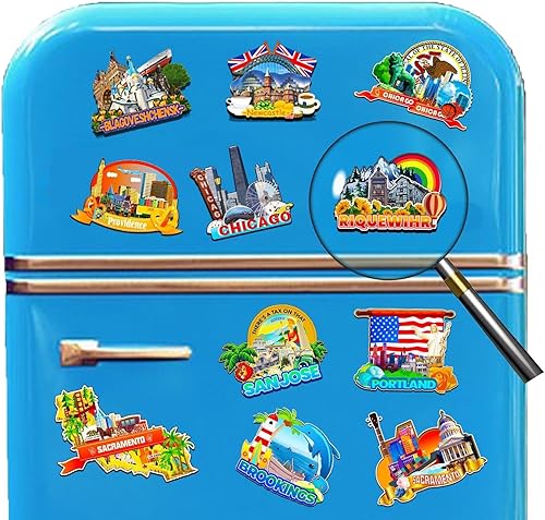 Miniatura 4 de Riquewihr Grand Est France - Imán de madera para nevera, monumentos 3D, recuerdos coleccionables de viaje, decoración hecha a mano -2957