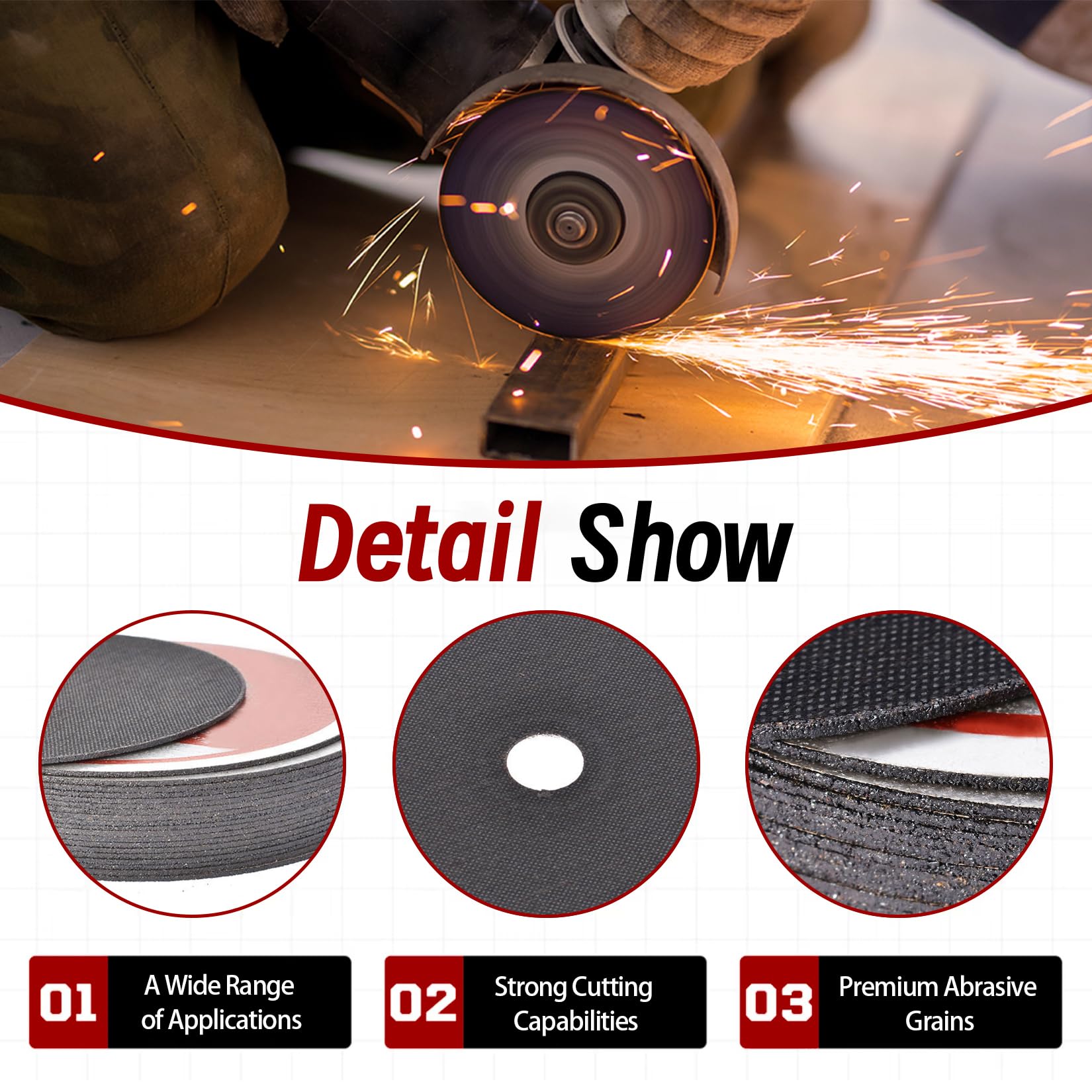 Confezione da 50 Dischi da Taglio Sottili per Metallo e Acciaio Inossidabile, Dimensioni 4-1/2" x 0,040" x 7/8".