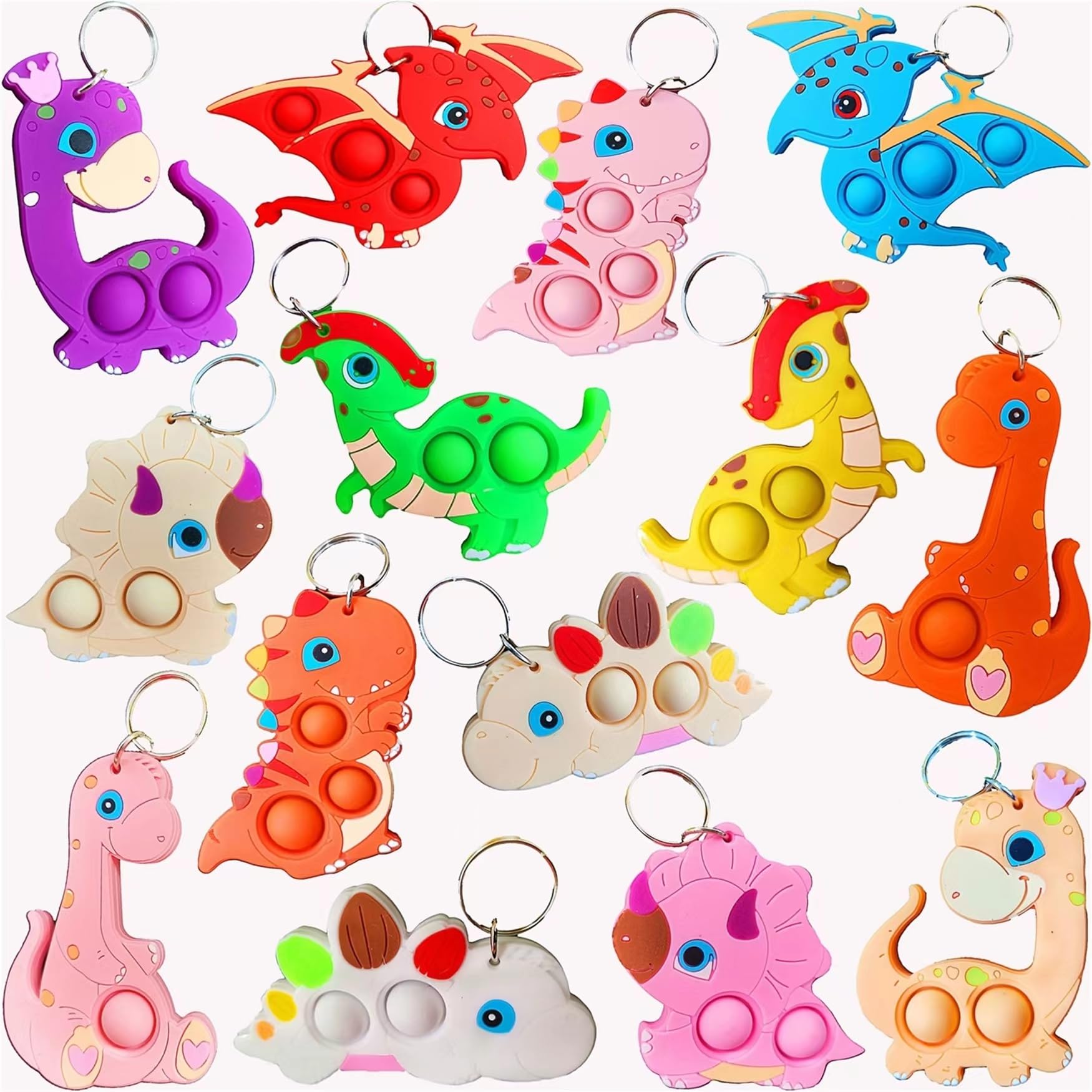 30 Packs Bulk Dinosaur Animal Classroom Students Gifts Rainbow Fidgets Gifts From Teacher, Mini Fidgets Holiday Return Party Favors For kids