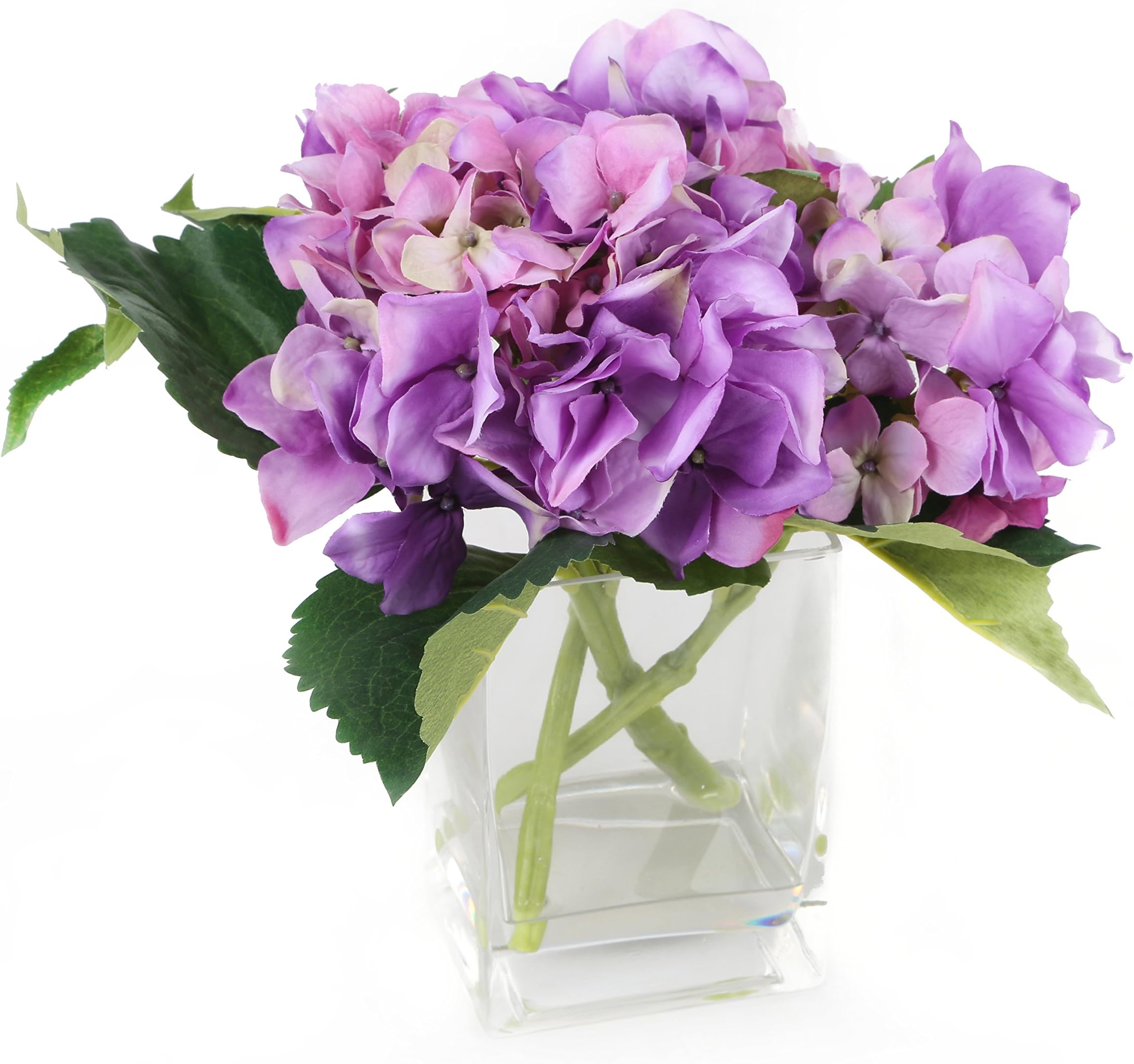 Floral Elegance Artificial 18cm Purple Hydrangea Arrangement