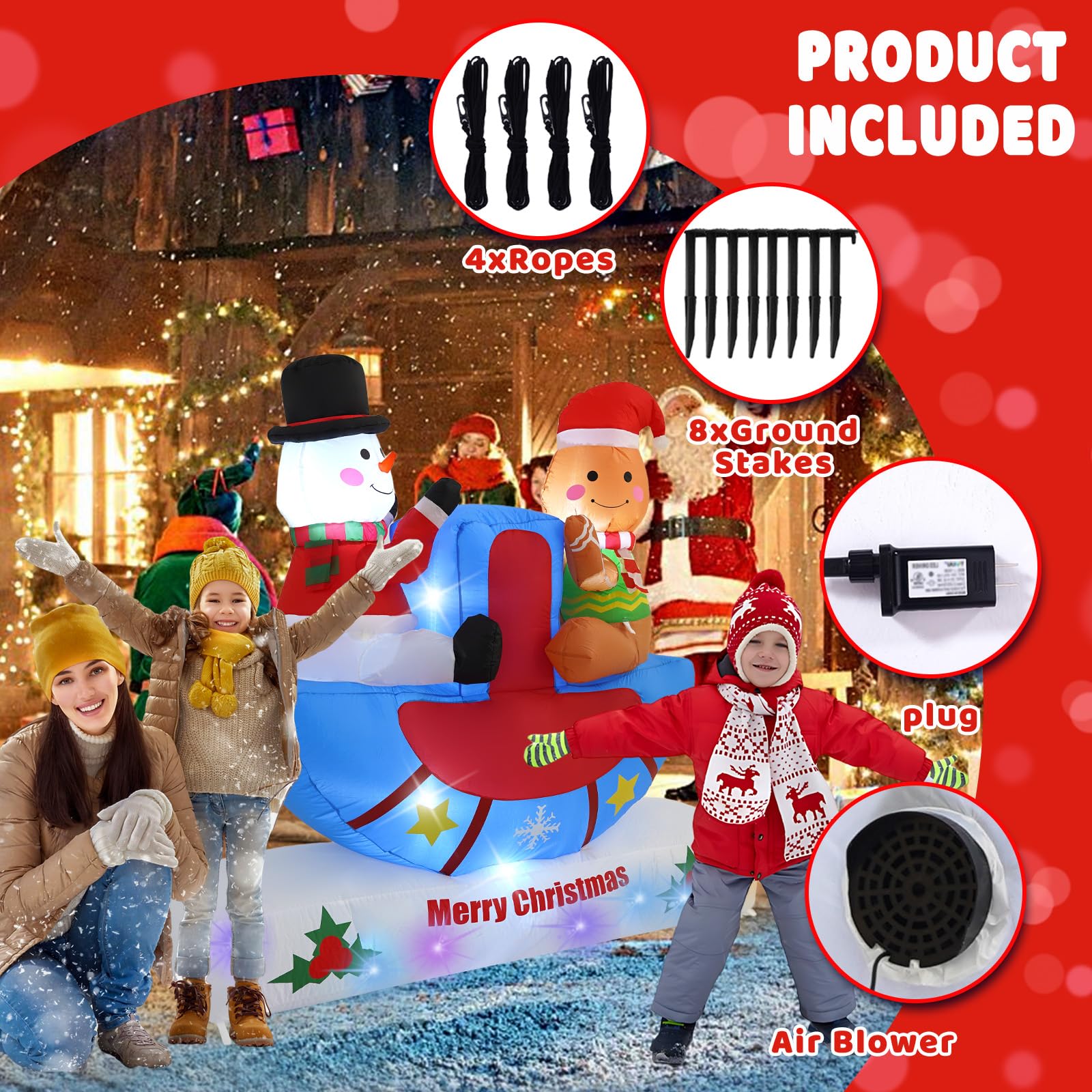 Amazon.com: HZGDEJTG 6FT Seesaw Snowman and Pancake Man, Built-in