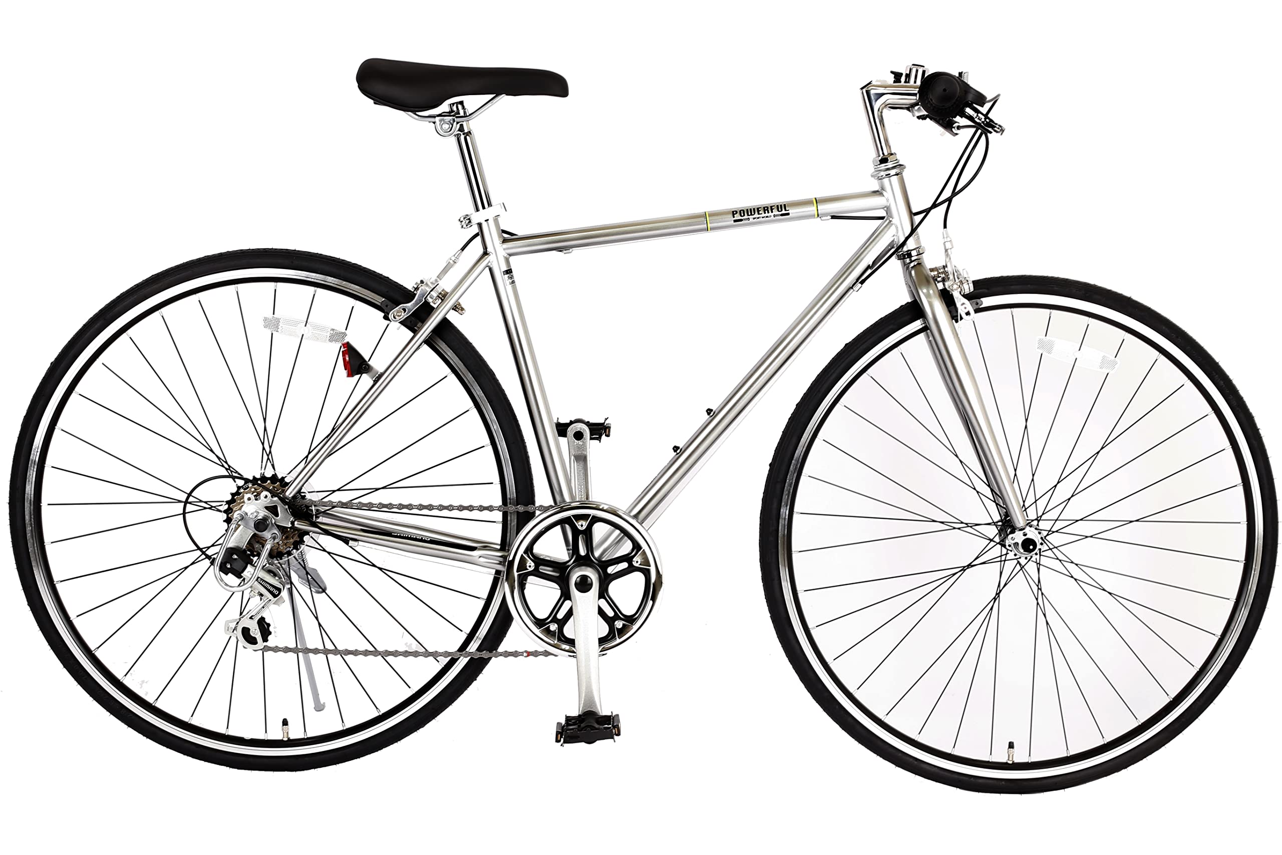【Assembly Video Included】Speed World SPEED WORLD Cross Bike 700C*28C (Approx. 27") Shimano 6-Speed Shifter Suitable for Beginners City Bike Sports Bike Stylish Commuting/School Bicycle Max. Weight Silver