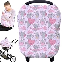 Vista 11 de Cubierta para asiento de coche para niños y niñas - Capota multiusos para lactancia, cochecito, cubierta para silla alta (Rosa)