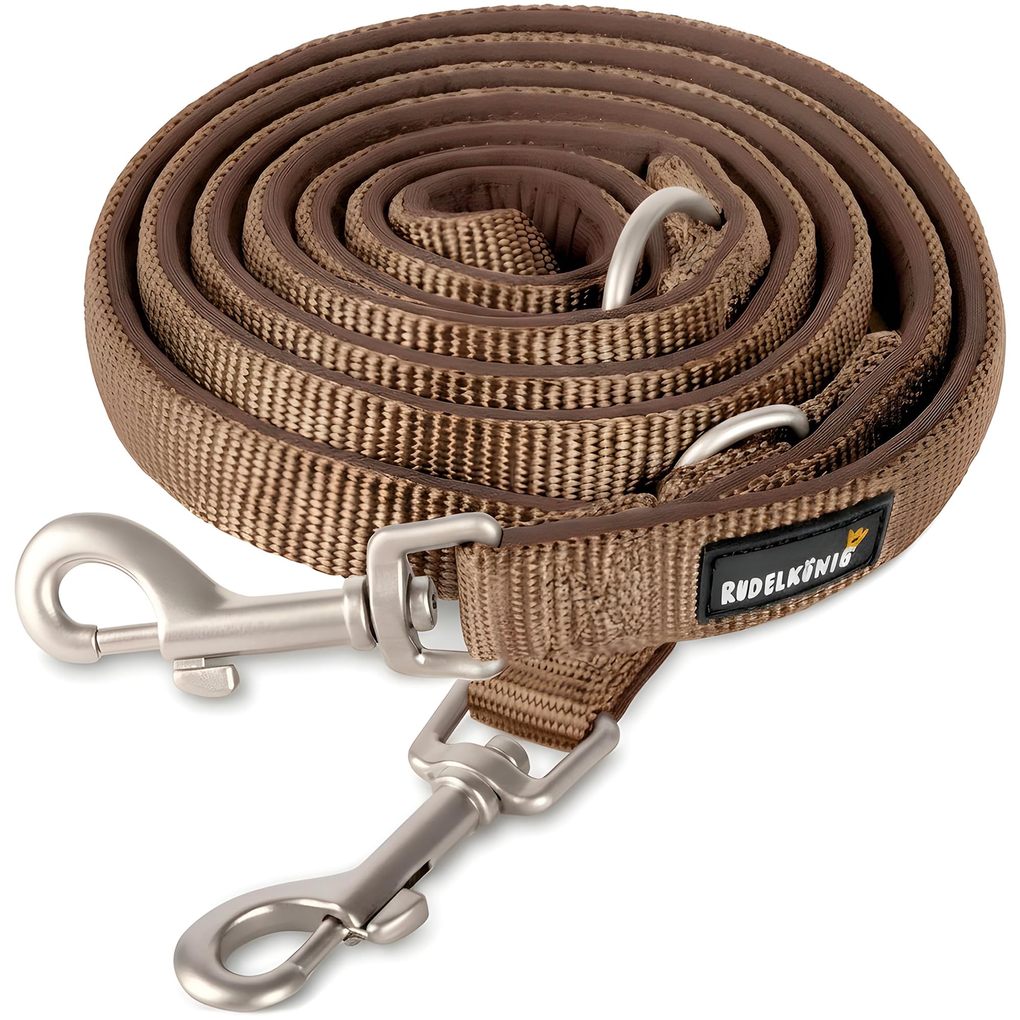 Rudelkönig Bella - Correa ajustable para perros (2,30 m, tamaño mediano y grande), color marrón