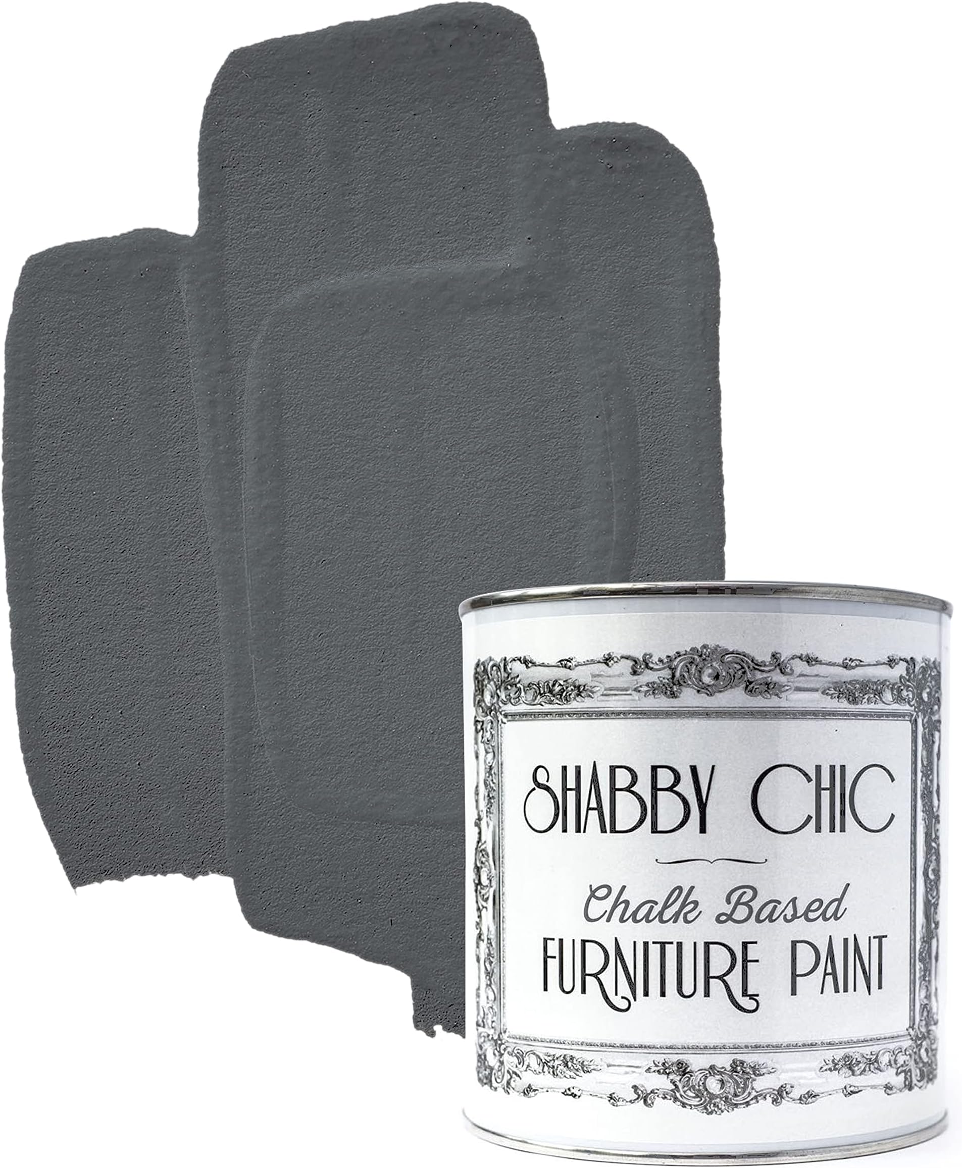 Shabby Chic Chalk Furniture Paint: Luxurious Chalk Finish Craft Paint for Home Decor, DIY, Wood Cabinets - All-in-One Paints with Rustic Matte Finish [Anthracite] (Dark Gray) - (8.5 oz Covers 32 sf)