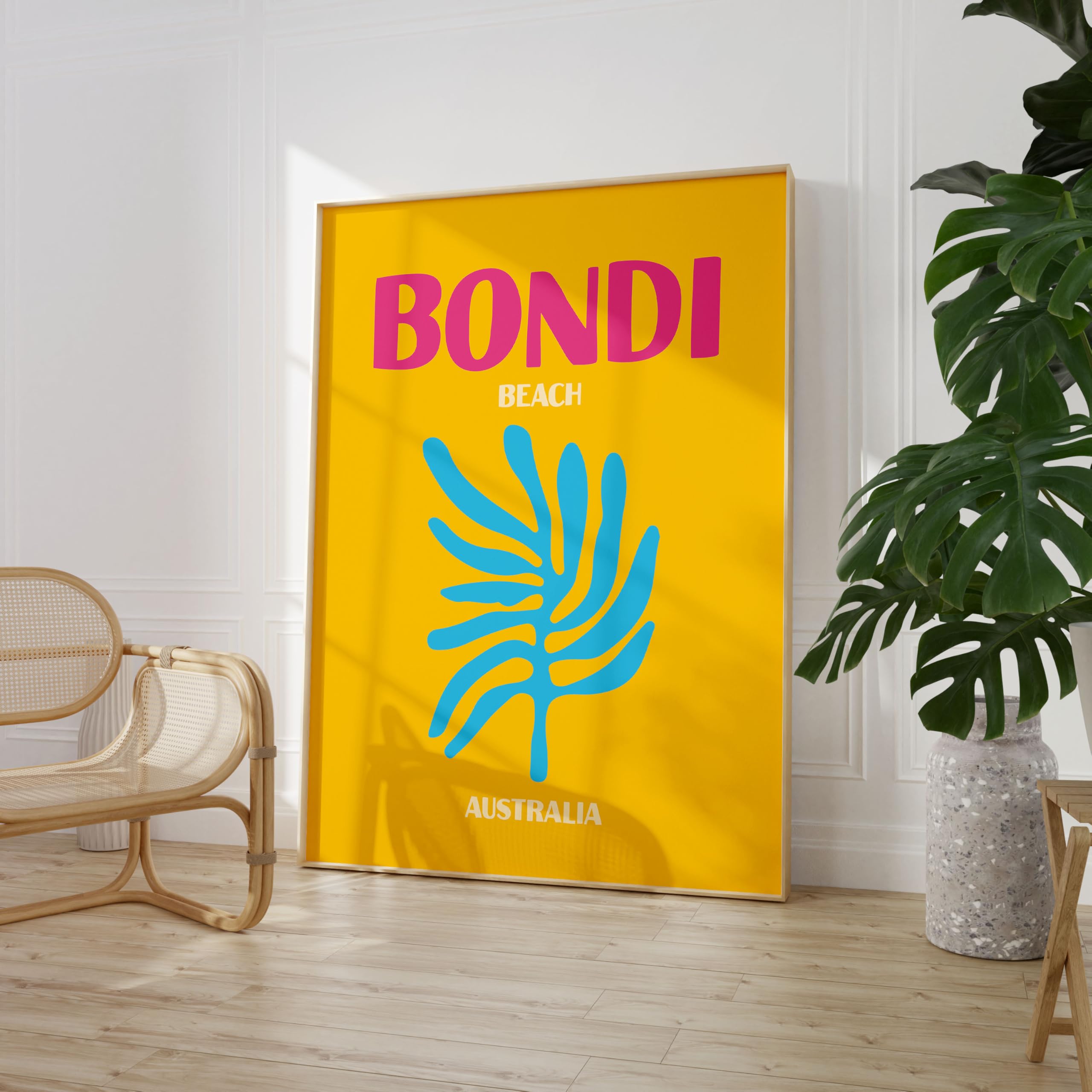 Bondi Beach Travel Poster Wall Prints Art A5 A4 A3 A2 A1 Maxi Home Decor Unframed Trendy Colourful Location Artwork Map - 9136 (A4-210 x 297 mm)
