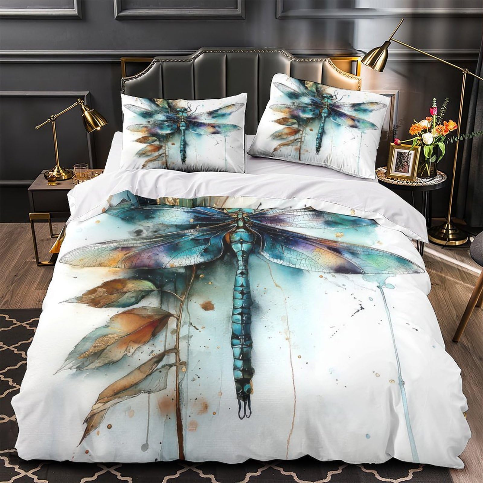Housse de couette dauphins fermeture éclair pour lit king size