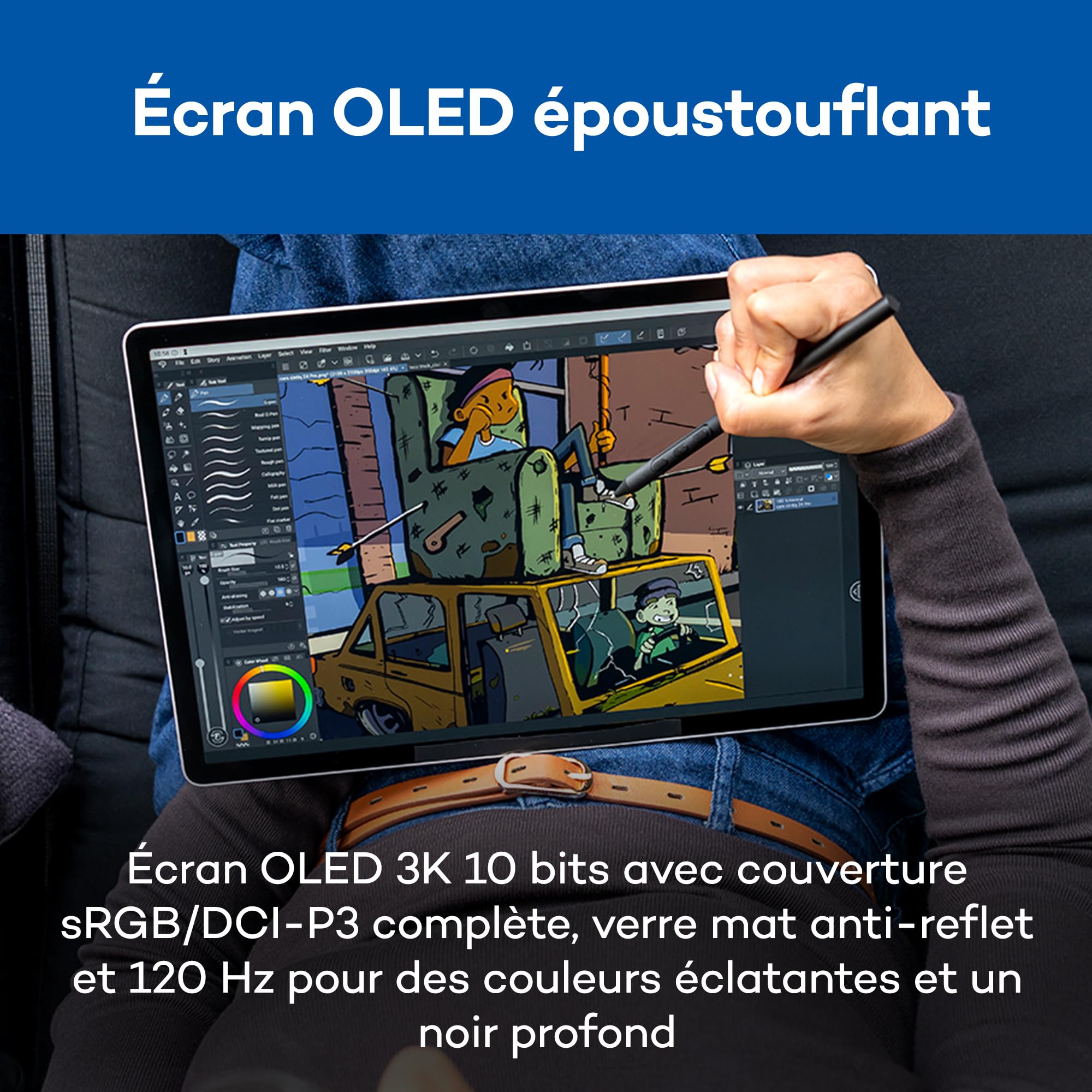Wacom MovinkPad Pro 14 Tablette Graphique – Sensation Stylet sur Papier avec écran OLED pour Noirs Profonds, Contraste Exceptionnel, réponse Rapide, Verre texturé Premium, Pro Pen 3 Ultra-précis