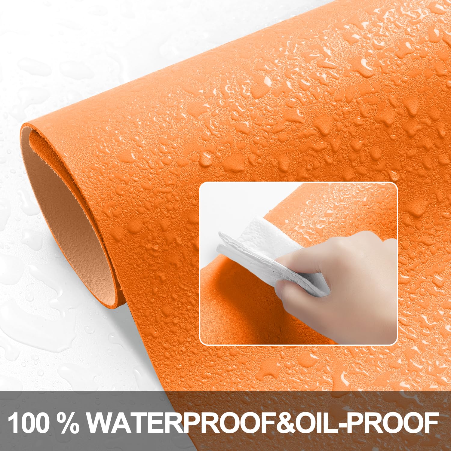 BUBM Tappetino multifunzionale per ufficio 80x40 cm sottomano scrivania impermeabile pelle PU mousepad ultrasottile antiscivolo Arancione
