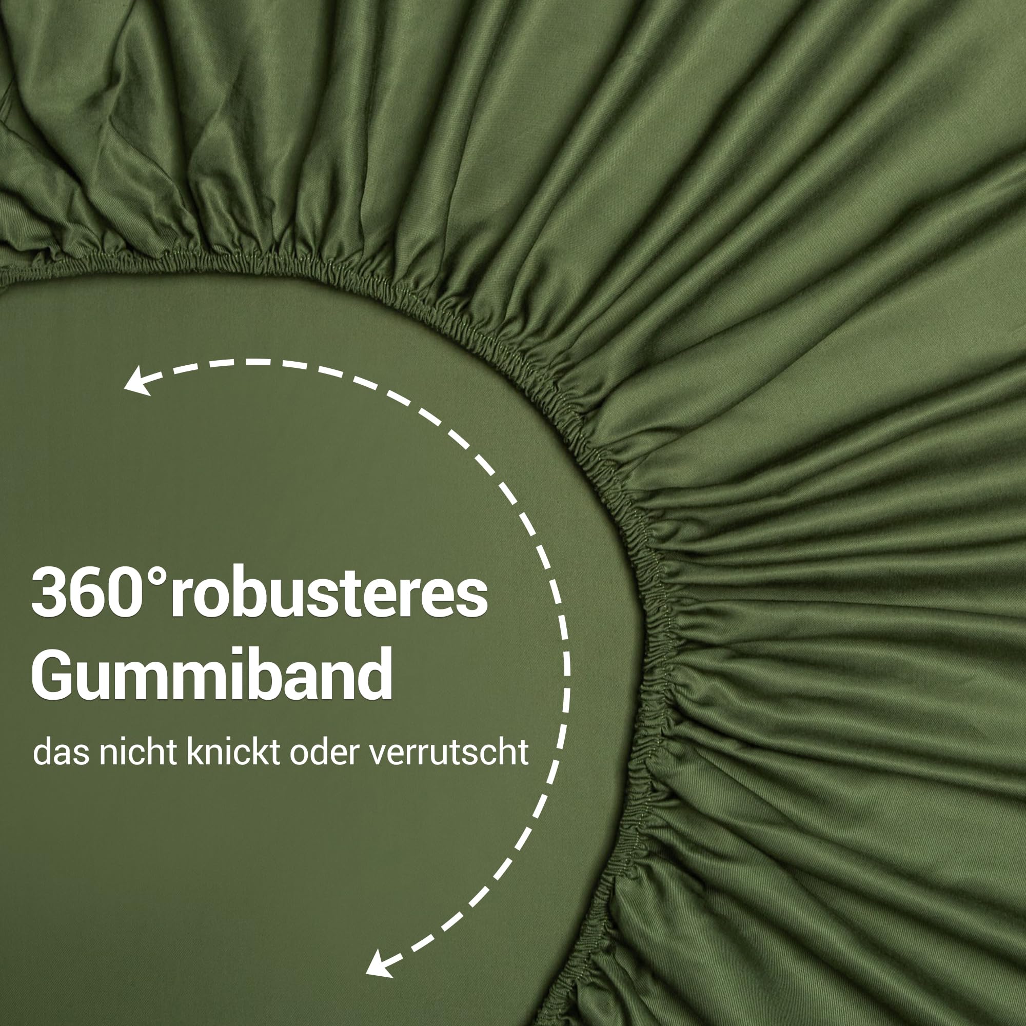 Luowei Bambus Spannbettlaken 180x200cm Kühlend Sommer, Dunkelgrün, Oeko-TEX