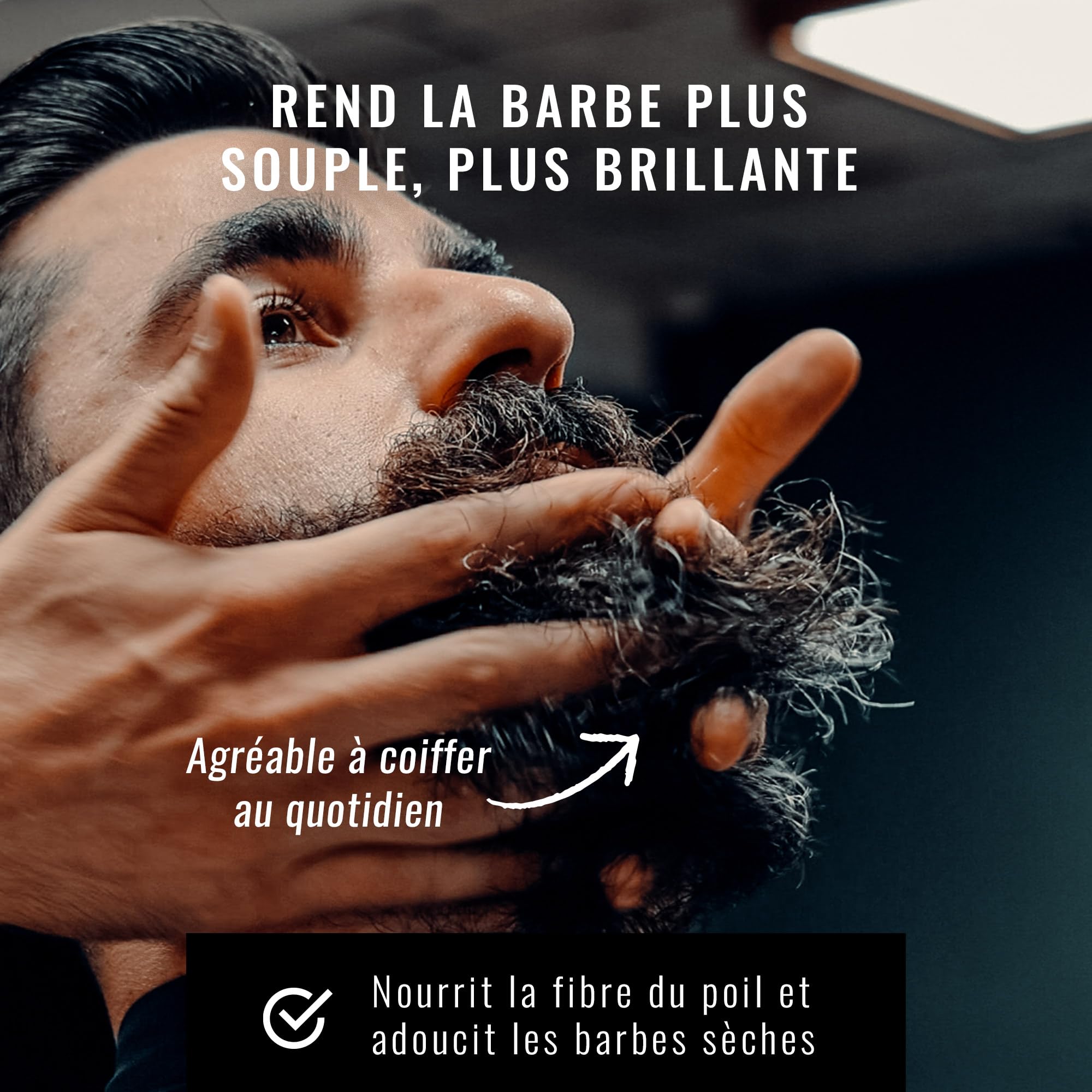 Tonsor & Cie - Baume à Barbe Orient 50 ml - Soin Barbe Hydratant & Disciplinant - Beurre de Karité, Cire d’Abeille & Vitamine E - Parfum Ambre Rouge & Vanille - Naturel - Formulé et Fabriqué en France