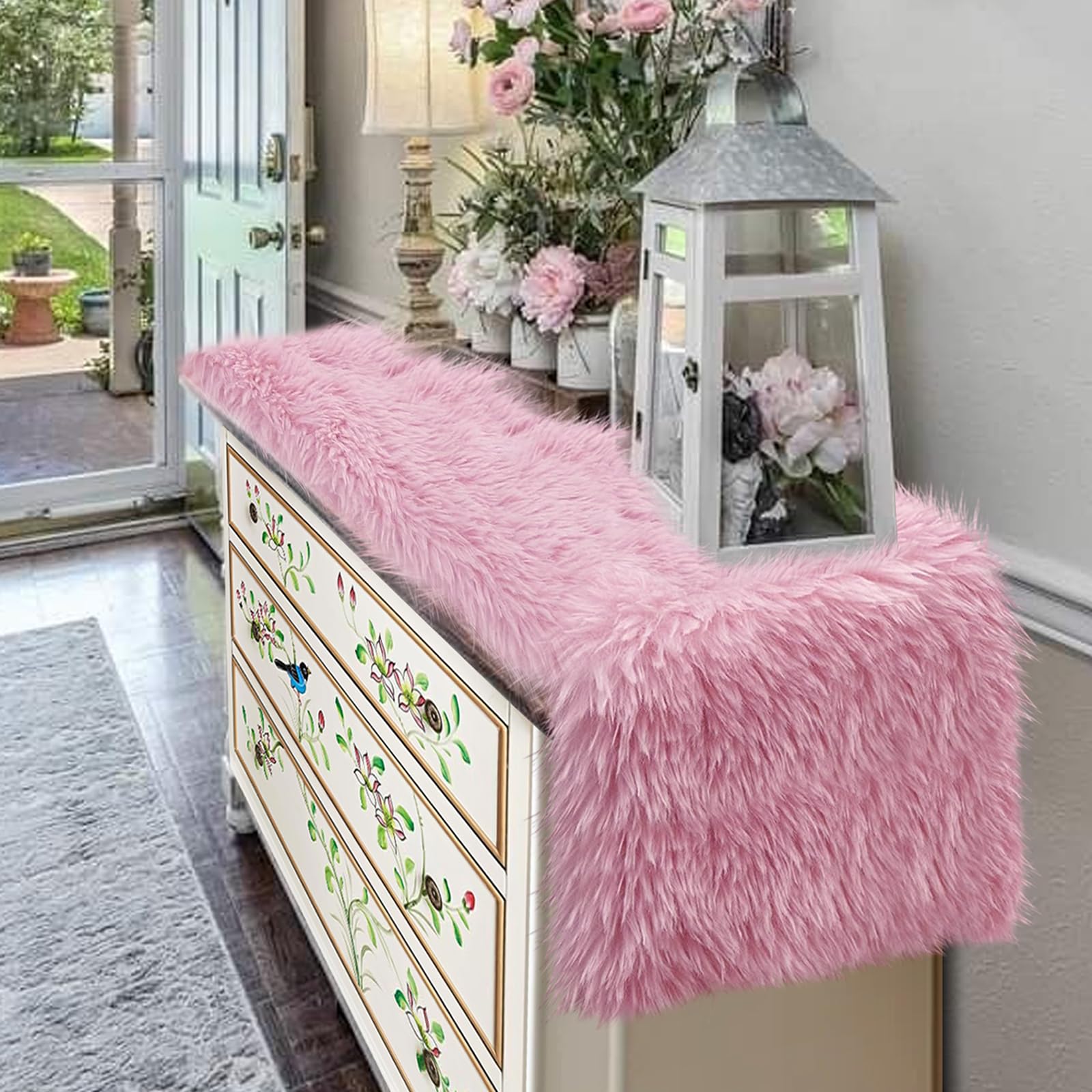 Amazon｜yuboo ピンク プレッピー ドレッサー ランナー トッパー