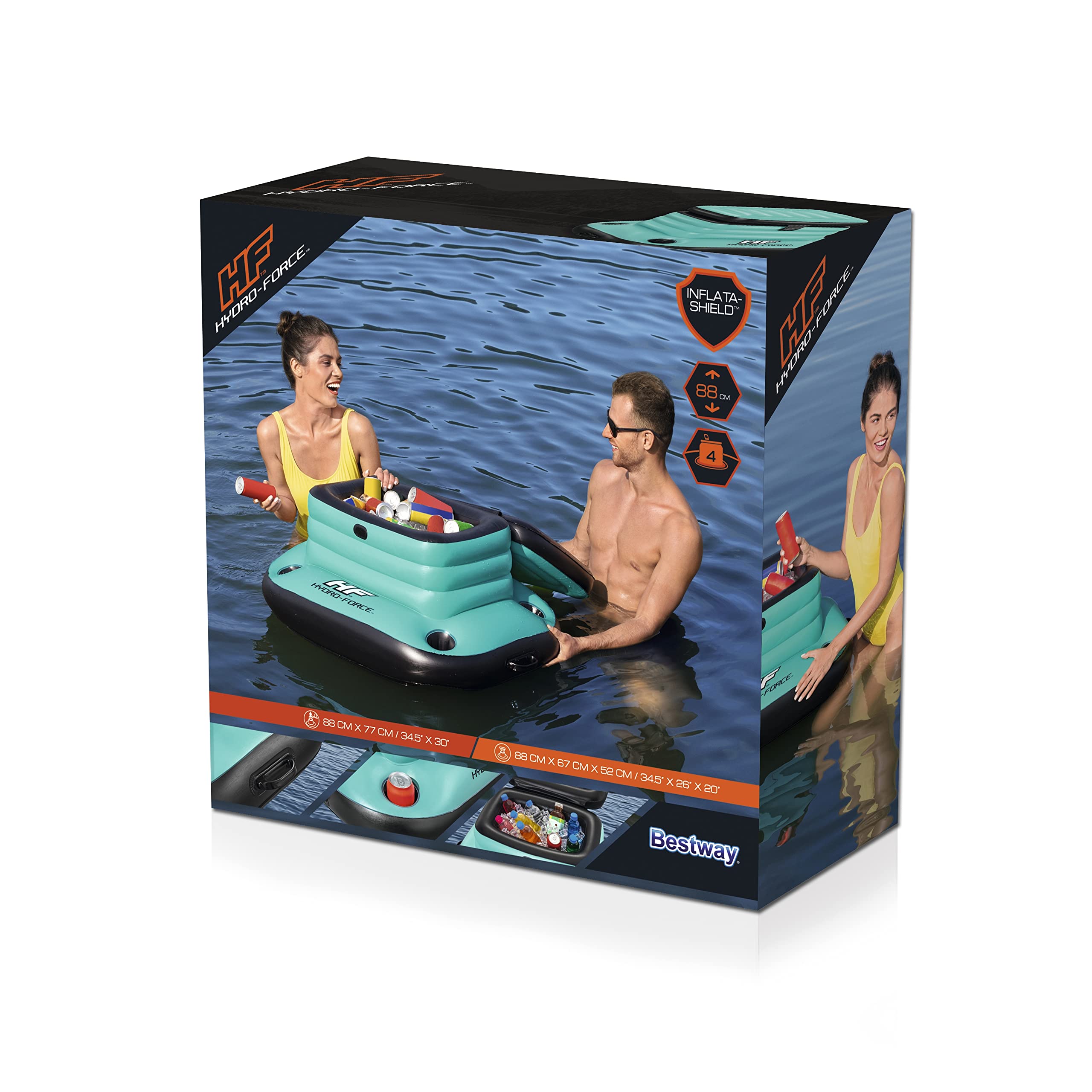 Bestway 43191-4 Borsa frigo Galleggiante Gonfiabile Hydro-Force™ Glacial Sport Cooler da 35.7 L