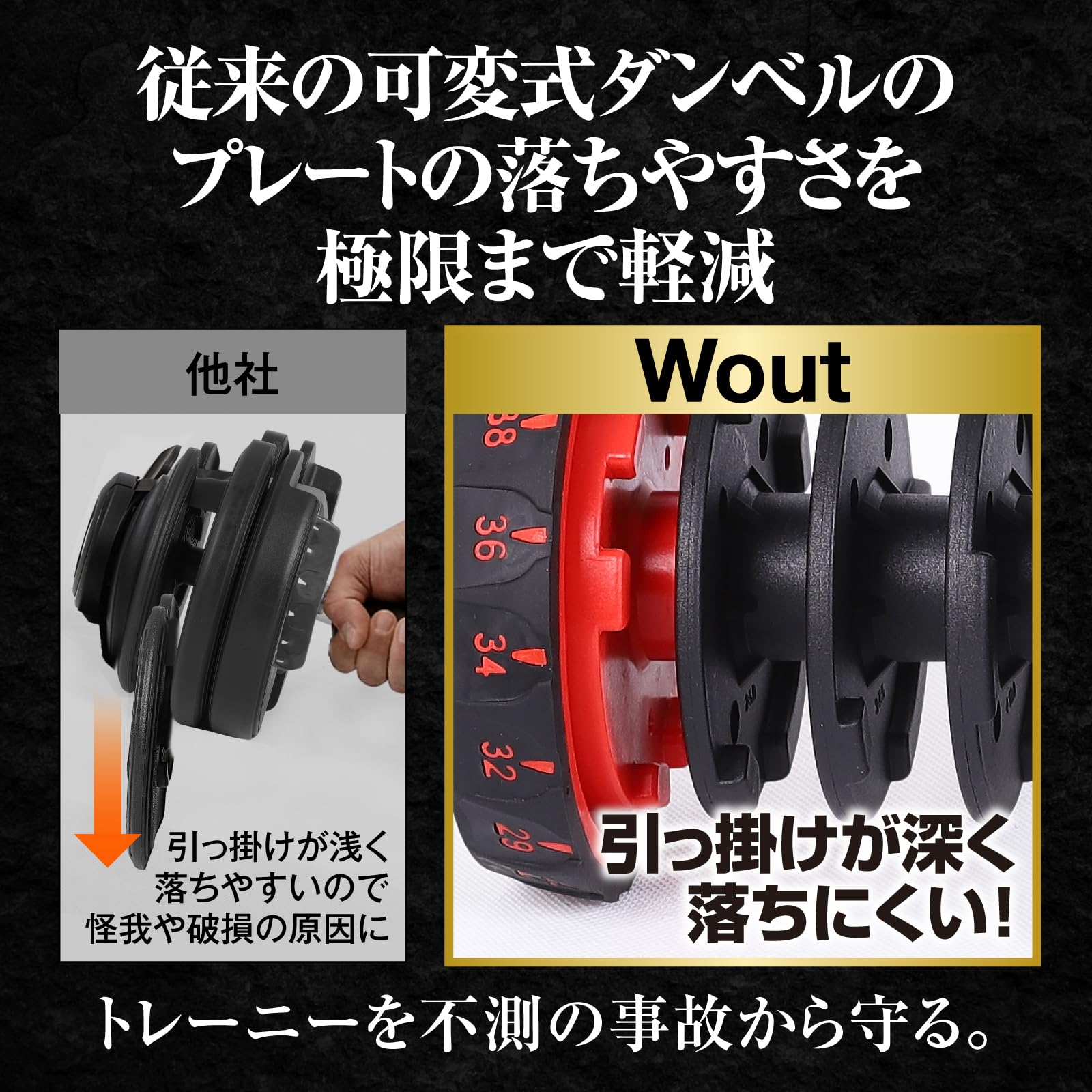 Amazon | ダンベル 24kg 40kg (1秒で重量変更) 可変式【 独自規格の