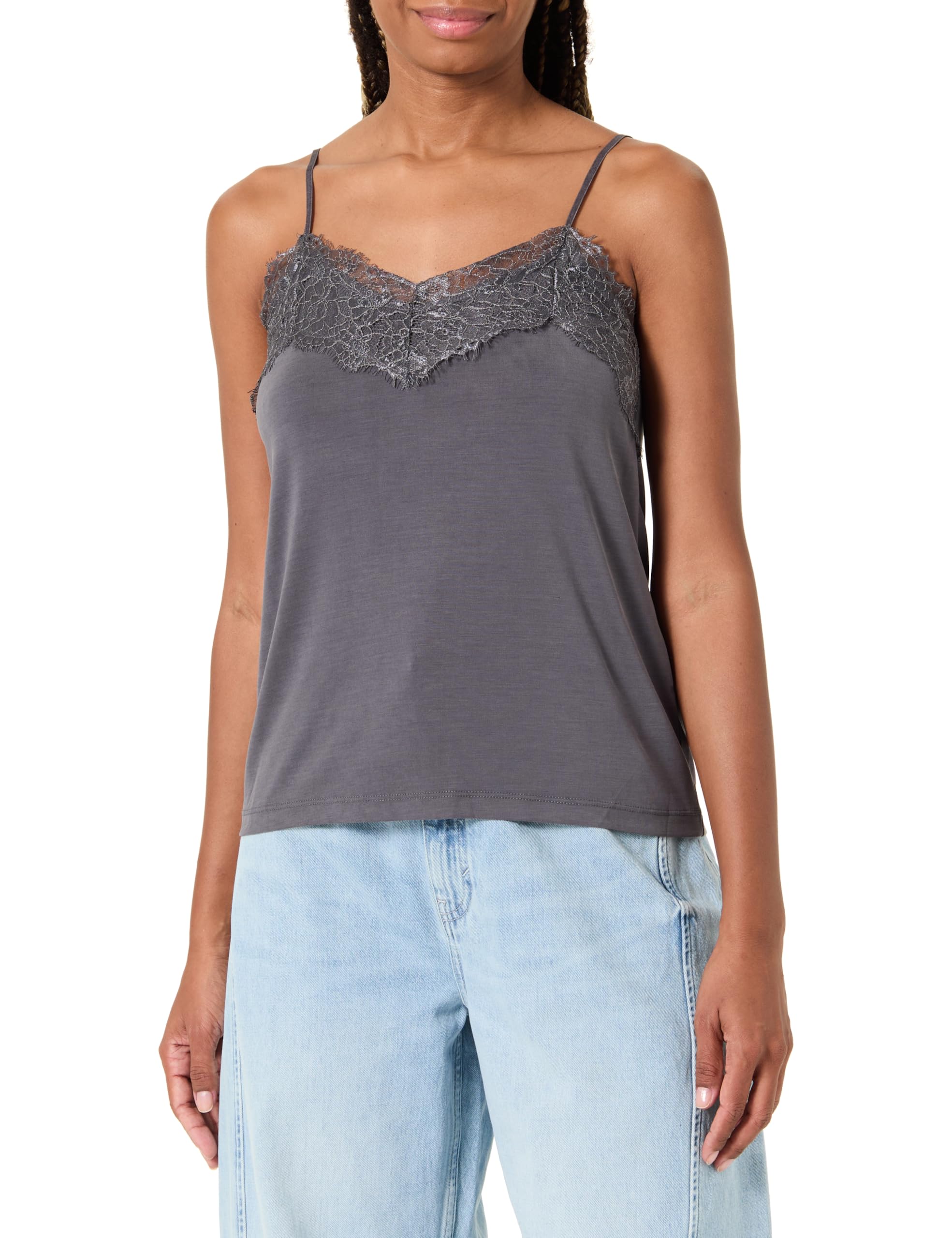 ICHI Women's Tank Top/Cami Shirt, 190203/Gray Pinstripe, S