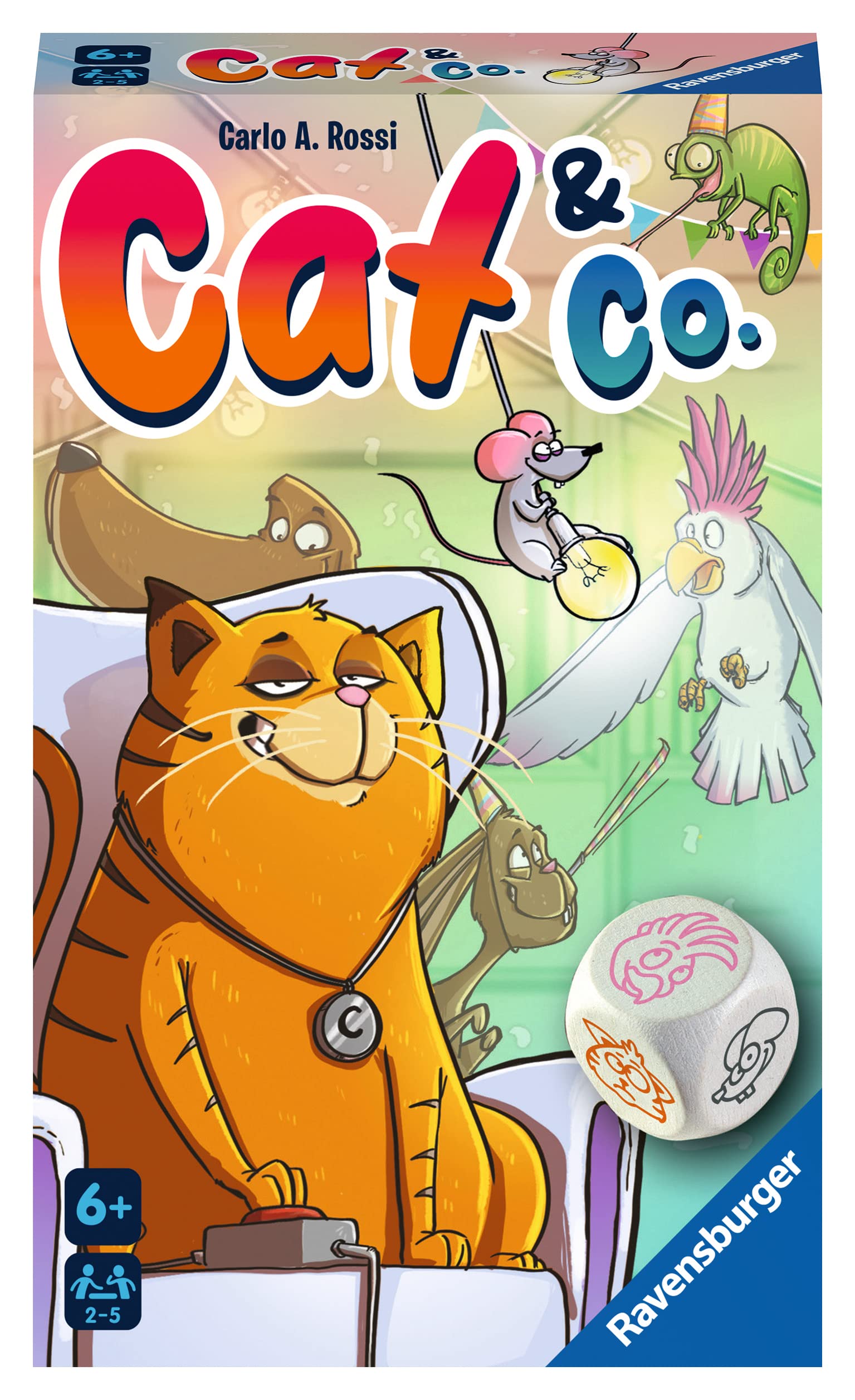 Ravensburger Cat&Co Gioco Da Tavolo In Italiano, 2-5 Giocatori, 6+ Anni, Sfida Di Memoria Con Il Gatto Burlone