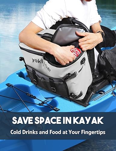 Miniatura 4 de Enfriador de kayak, enfriador de respaldo de asiento impermeable para kayaks con asientos estilo silla de césped, bolsa enfriadora de accesorios de
