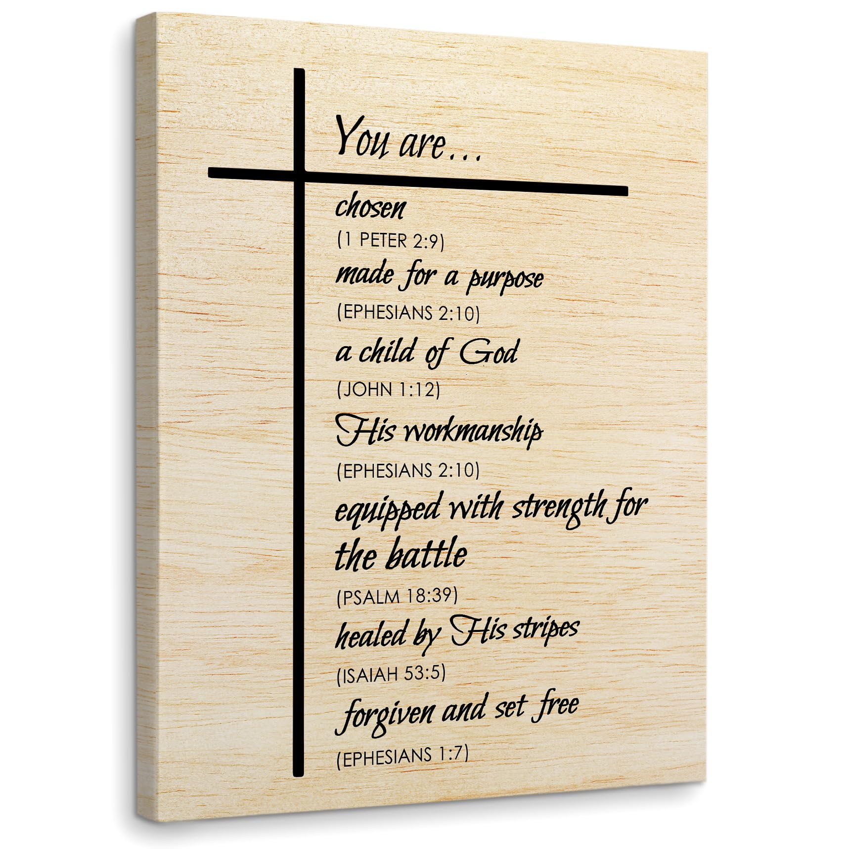 WODMIS Bible Verses Christian Wall Decor Framed Canvas Art - Scripture Religious Home Decorations for Living Room, Bedroom - Inspirational 11x14 Wall Art