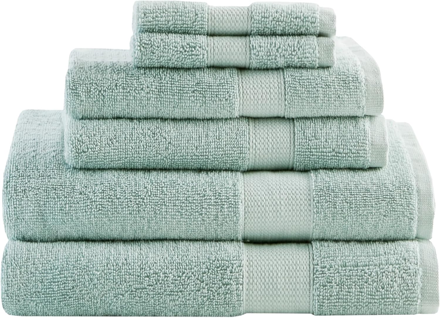 Comfort Spaces Turkish Bathroom Towel Set 6 Piece Luxury Bath Towel Set 2 Hand Towel for Bathroom 2 Washcloth 2 Large Bath Towel Sets Long Staple Soft Quick Dry Towel Set Seafoam Green Seafoam 6 Piece Set (2 Bath, 2 Hand, 2 Wash)