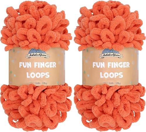JubileeYarn Fun Fingerschlaufen-Garn, 100 g/Knäuel, Jumbo-Polyester, Lebendige K