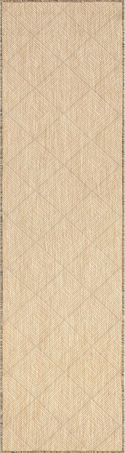 Nuloom Outdoor Performance Ray Brown/Ivory, 2' x 8', Solid, Soft and Textured, High Traffic, Stain Resistant, Easy Clean, Durable Area Rug for Indoor/Outdoor Patio, Deck, Porch, Garden, Courtyard