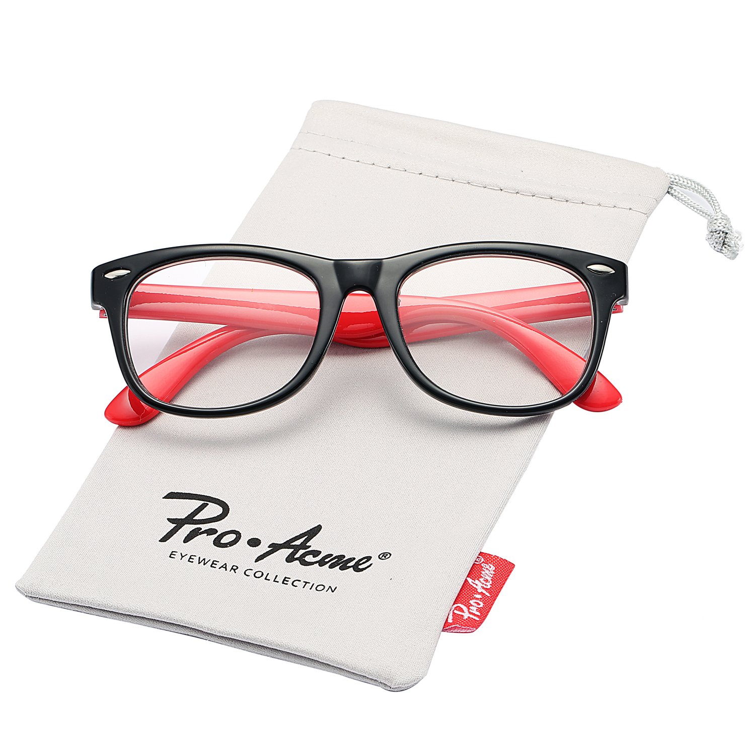 Pro Acme TPEE Rubber Flexible Kids Nerd Glasses Clear Lens Geek Fake for Costume (Age 3-10)
