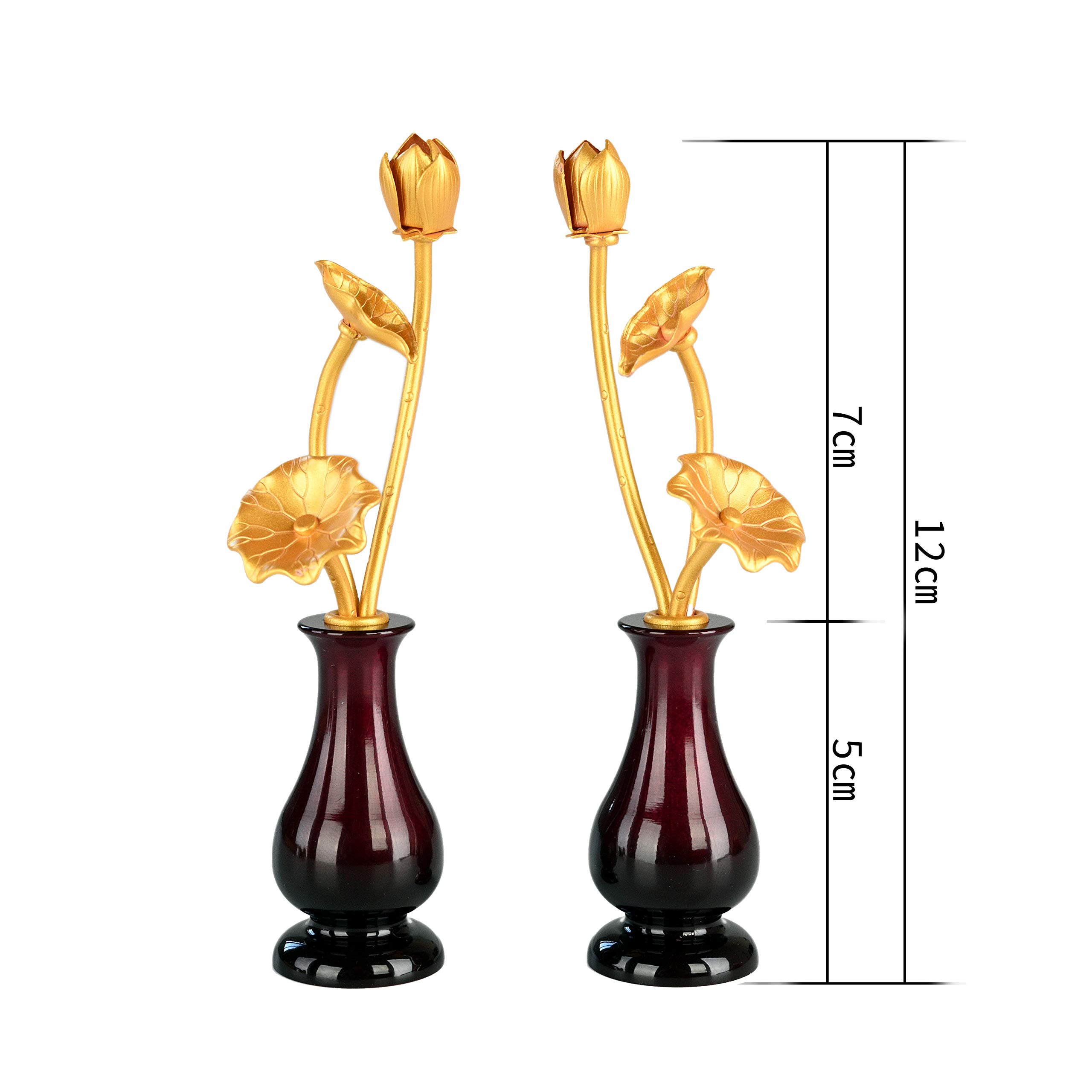 Amazon.co.jp: 都市工坊 高級金属製常花 1セット 花瓶 つき (溜