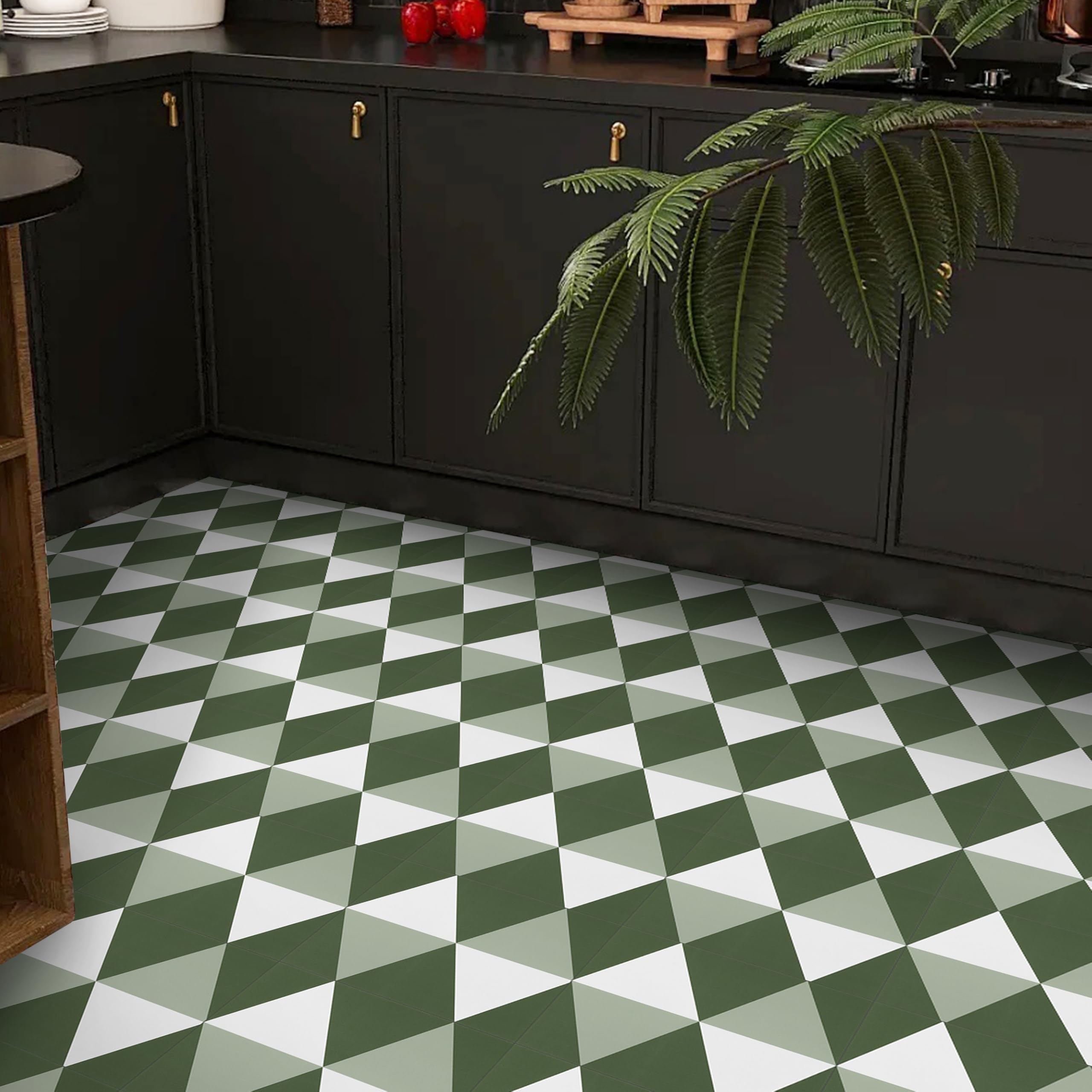 Alow Peel and Stick Floor Tile,Green Self-Adhsive Peel and Stick Flooring,Waterproof Vinyl Flooring Suit for Kitchen Toilet (12×12in 10pcs)