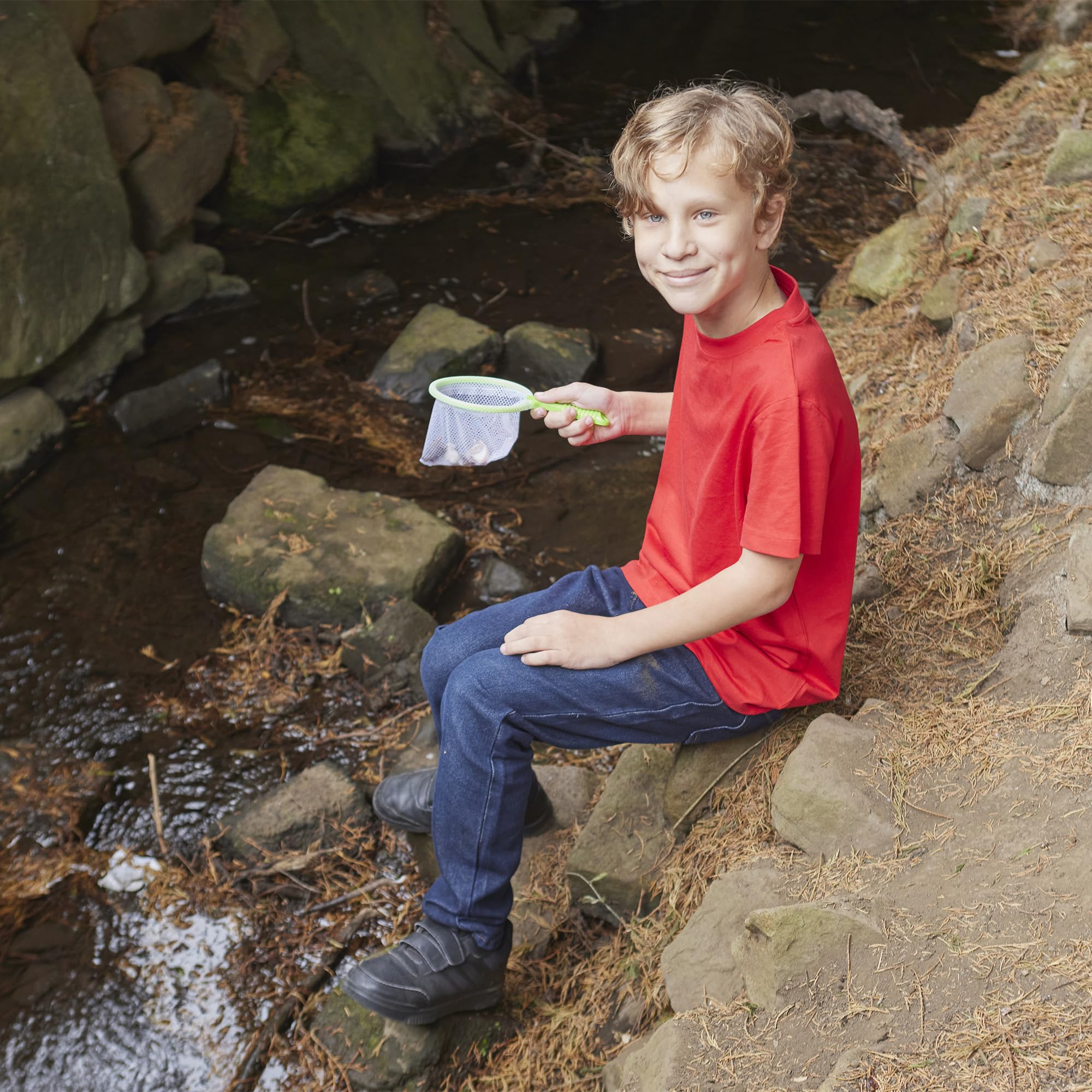 Mega Explorer zestaw dla dzieci, 9-częściowy zestaw przygodowy na świeżym powietrzu z mikroskopem i lornetką, zabawka edukacyjna STEM z torbą do przechowywania, baterie w zestawie